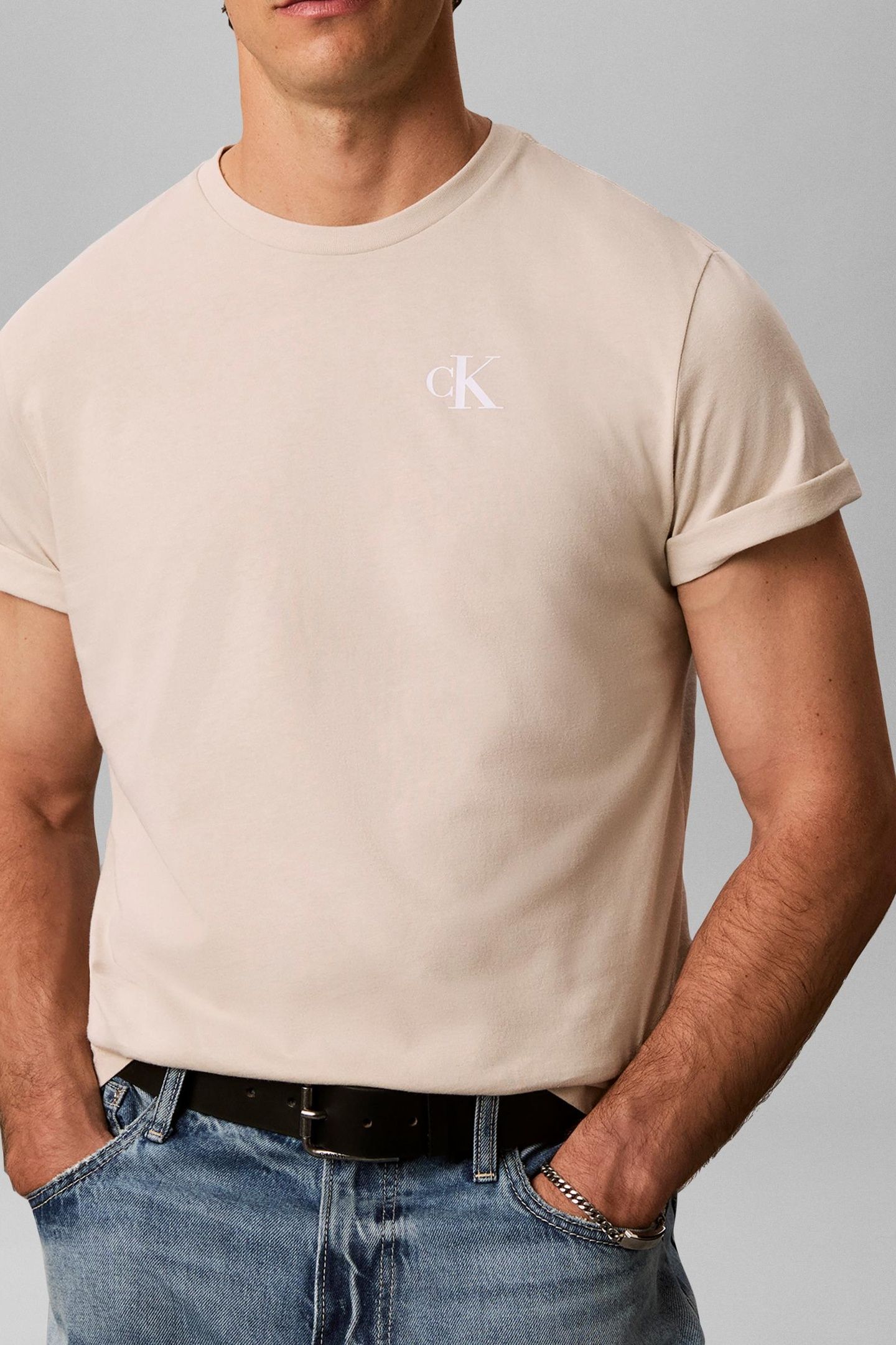 SHORT SLEEVE 30S CLASSIC BACK PRINT TEE OATMEAL 3