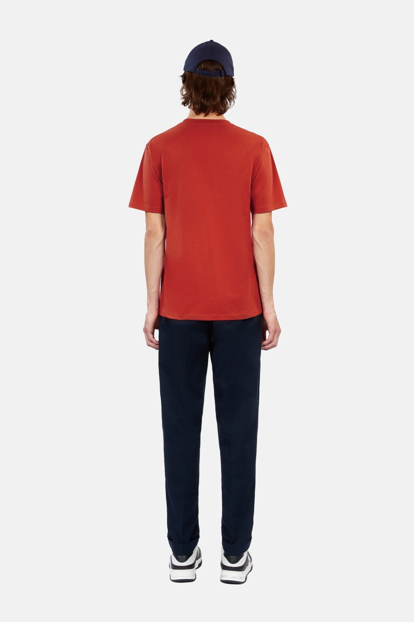 SHORT-SLEEVED T-SHIRT WITH PALM TREE EMBROIDERY RED BRIQUE 4