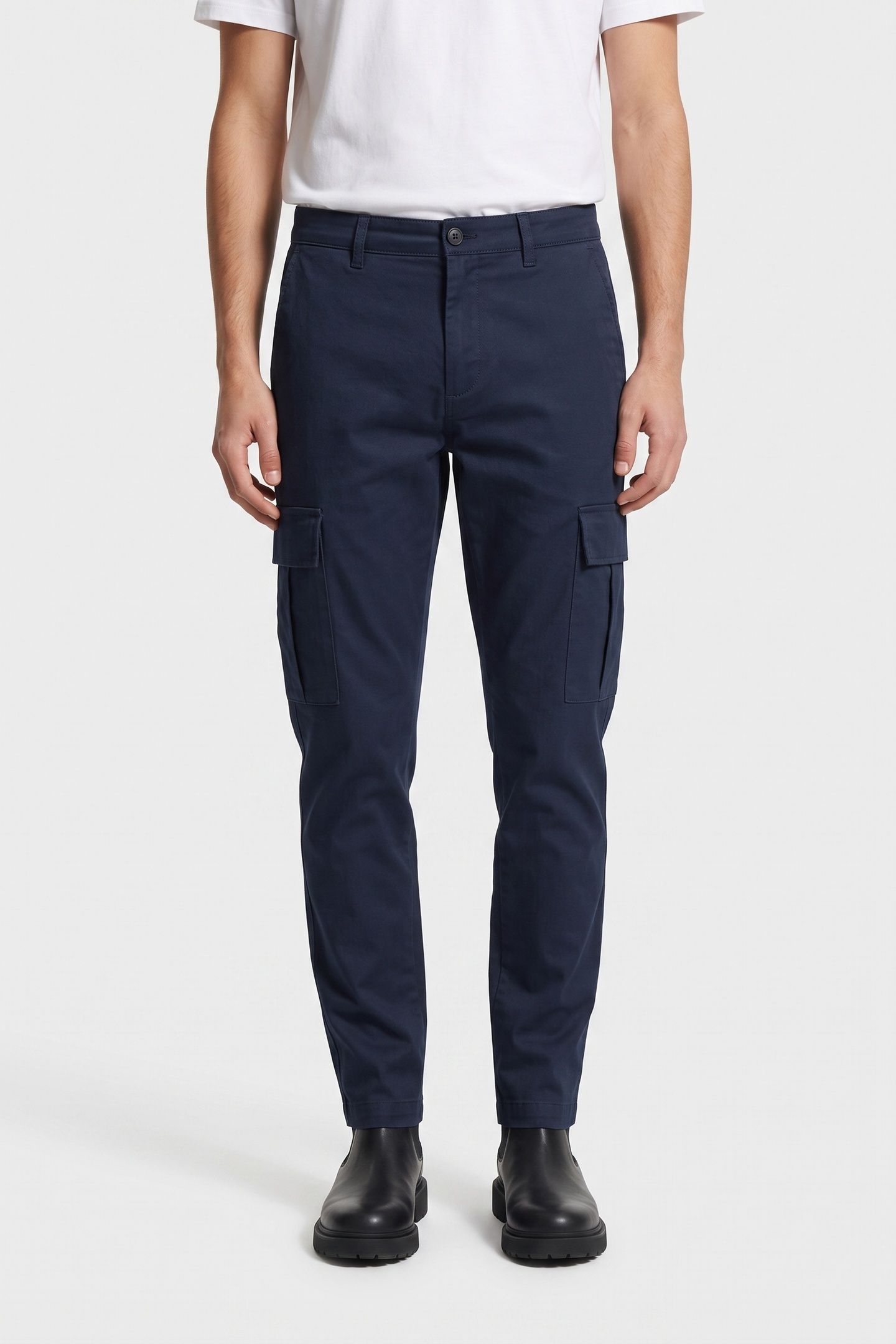 SLIM COTTON STRETCH PANTS DARK SAPPHIRE 1