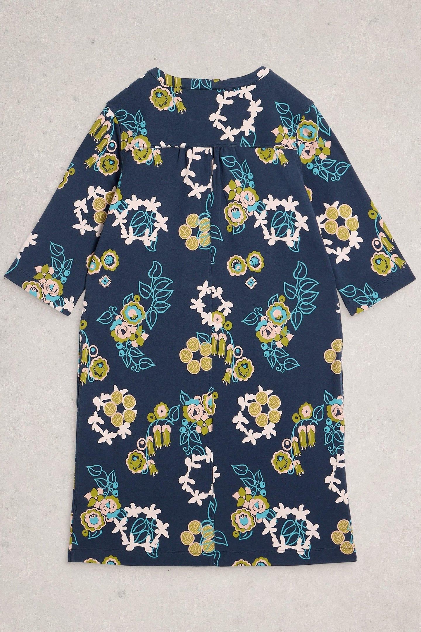 JADA JERSEY SHIFT DRESS NAVY PRINT 2