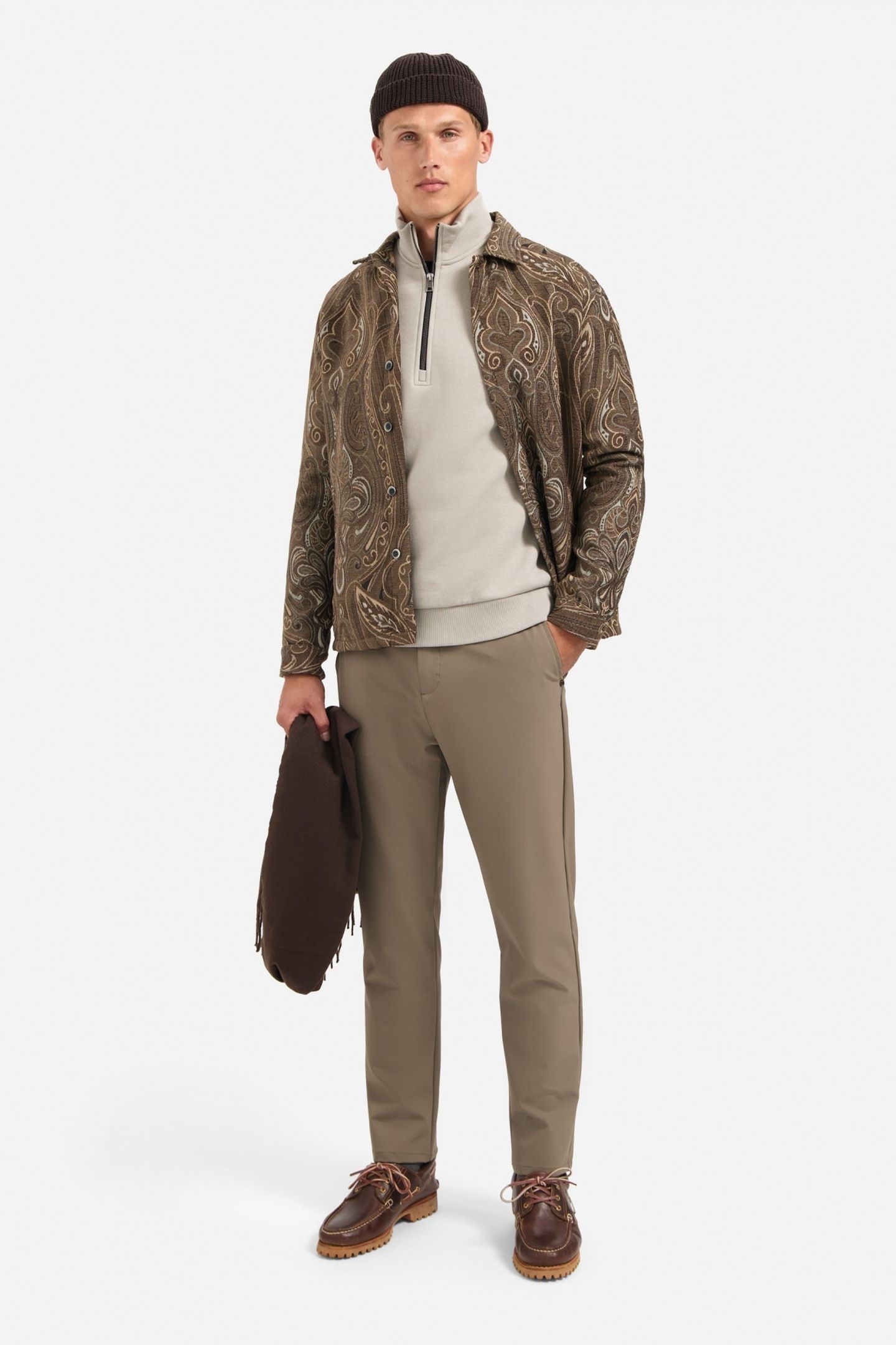 SWEATER HALF ZIP BRUSHED CLAY 2