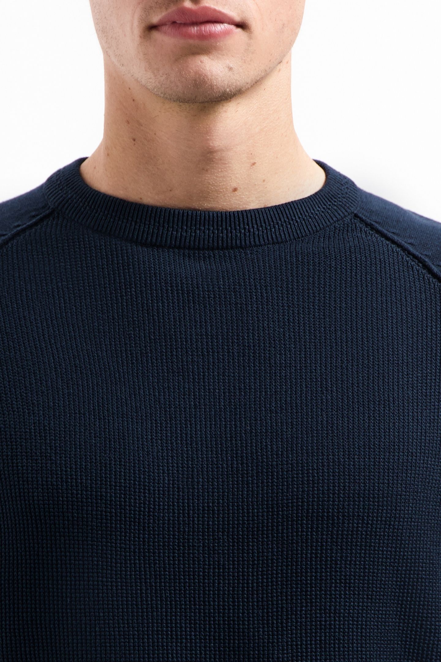 PULLOVER CREWNECK SOLID WAFFLE KNIT NIGHT 7