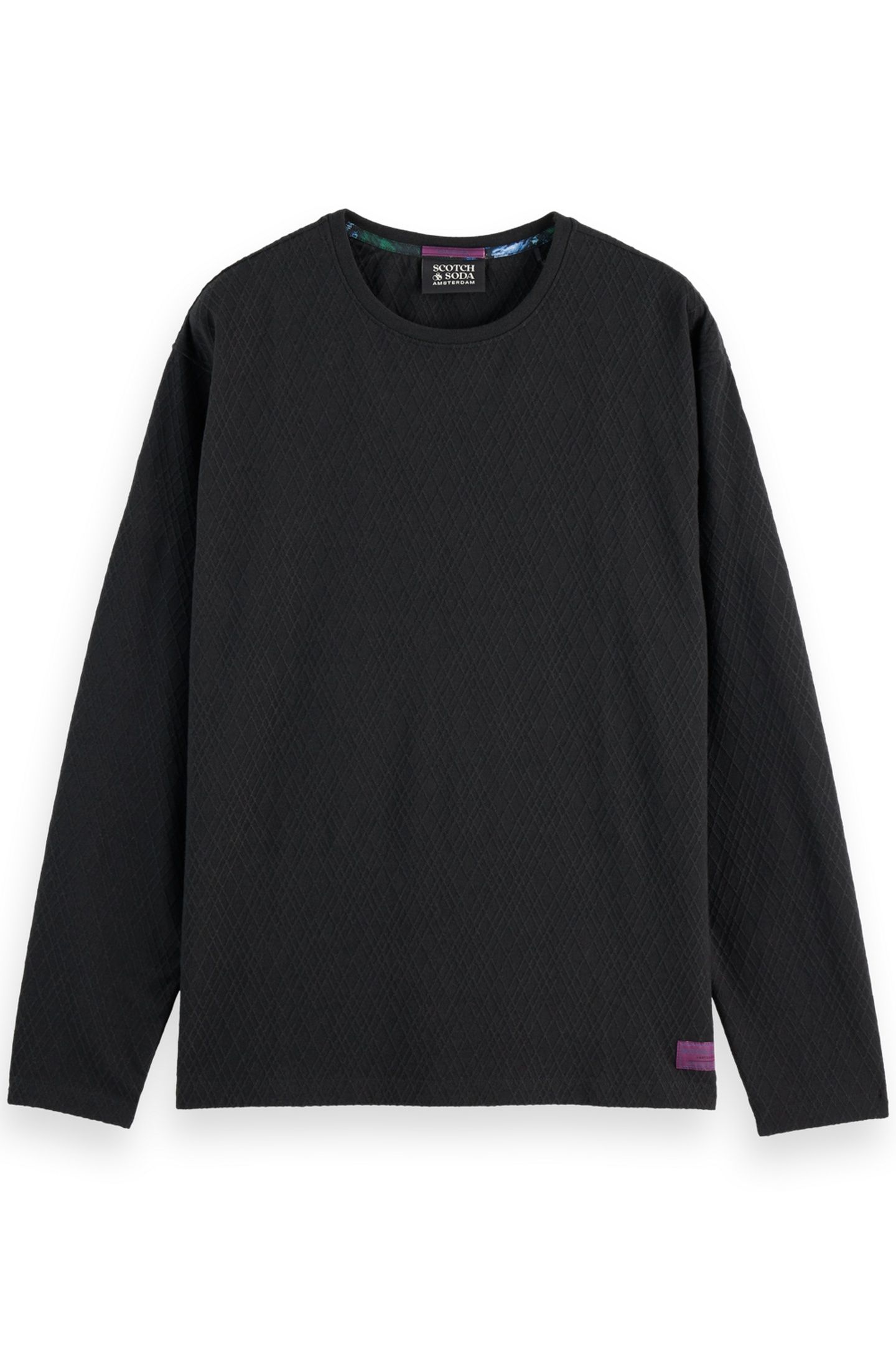 RELAXED FIT JACQUARD KNIT T-SHIRT ANTHRACITE 4