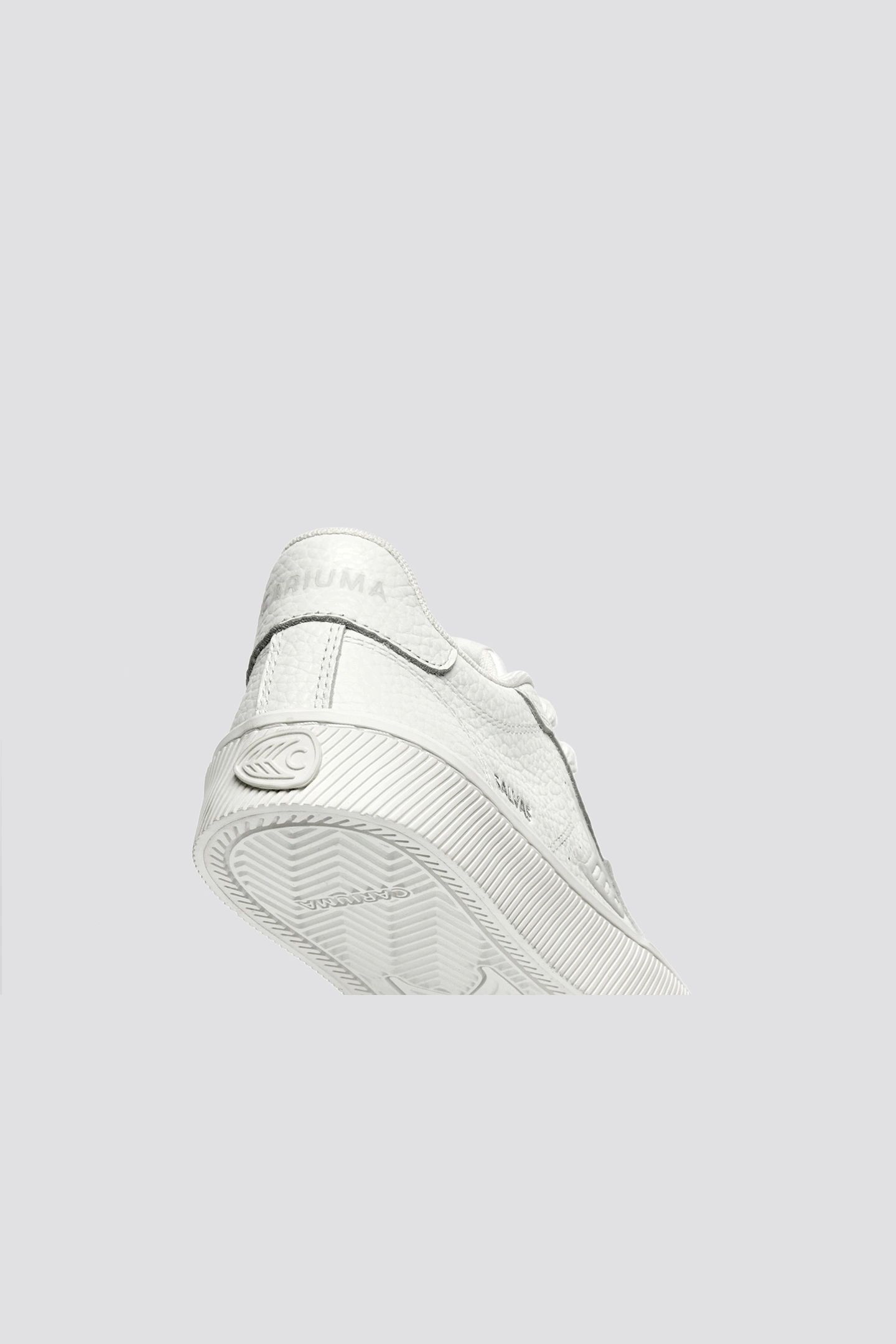 SALVAS PEBBLED LEATHER WHITE ICE LOGO 5