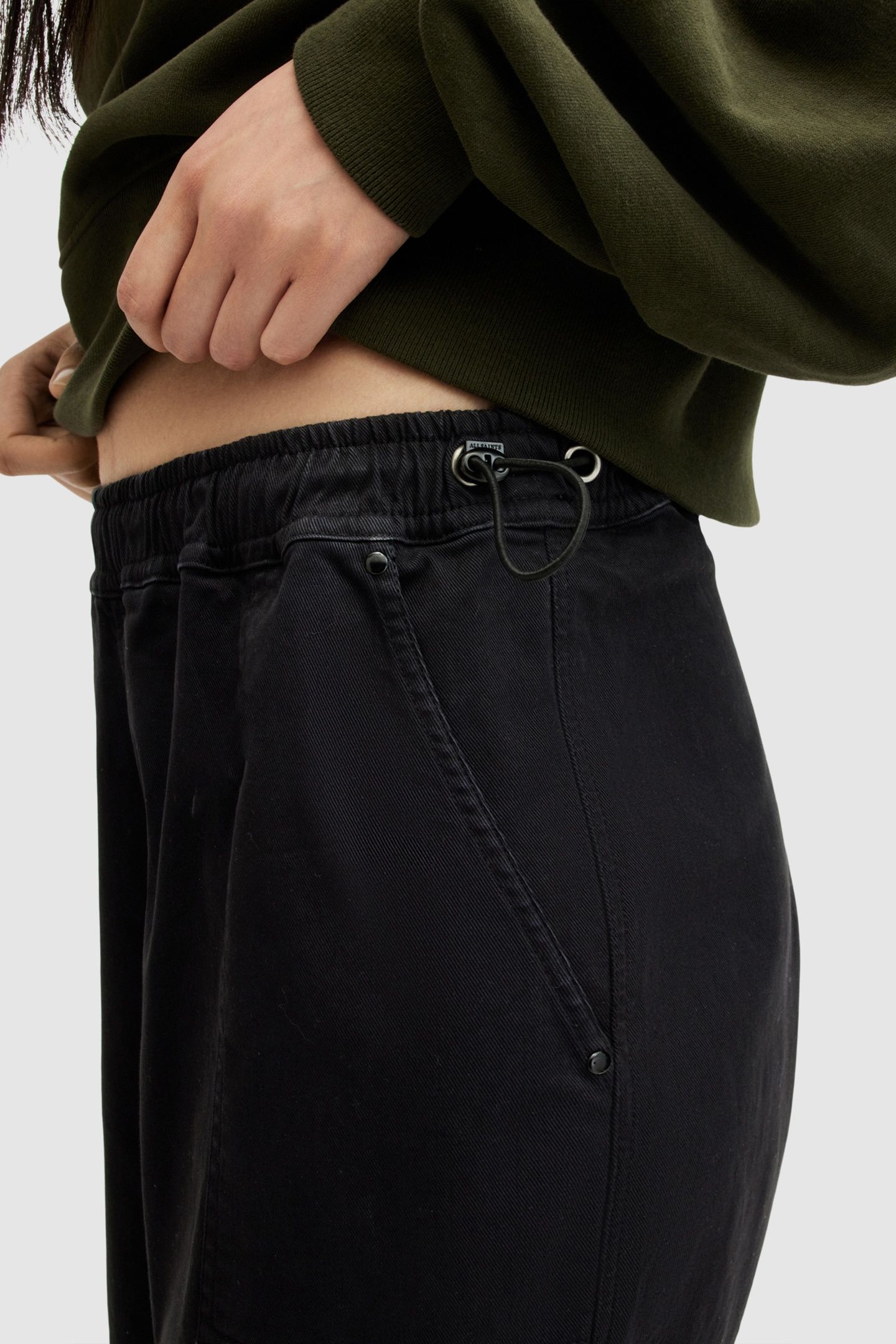 YAS EMB TROUSER WASHED BLACK 5