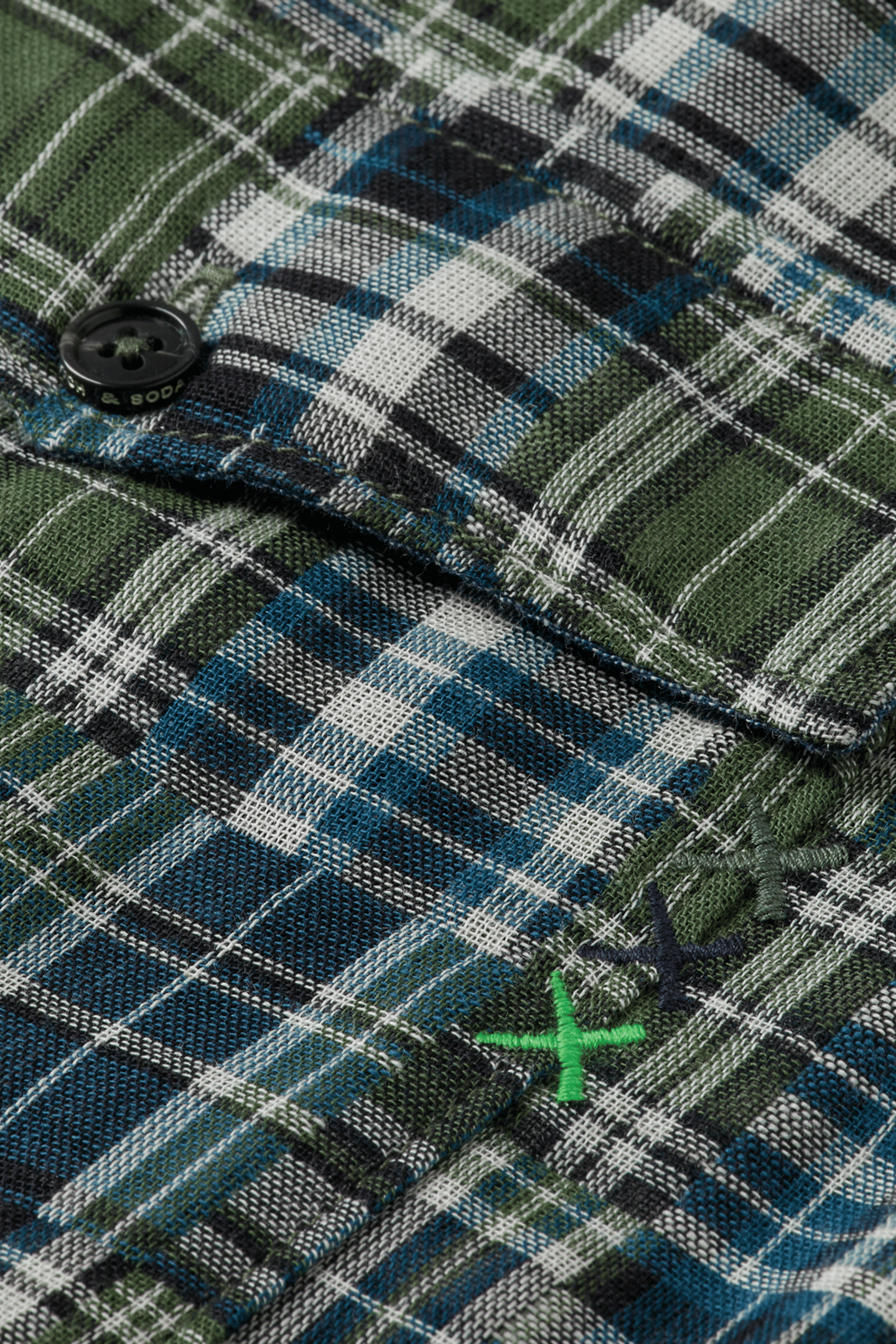 PATCHWORK FLANNEL RELAXED-FIT SHIRT THYME PATCHWORK CHECK 5