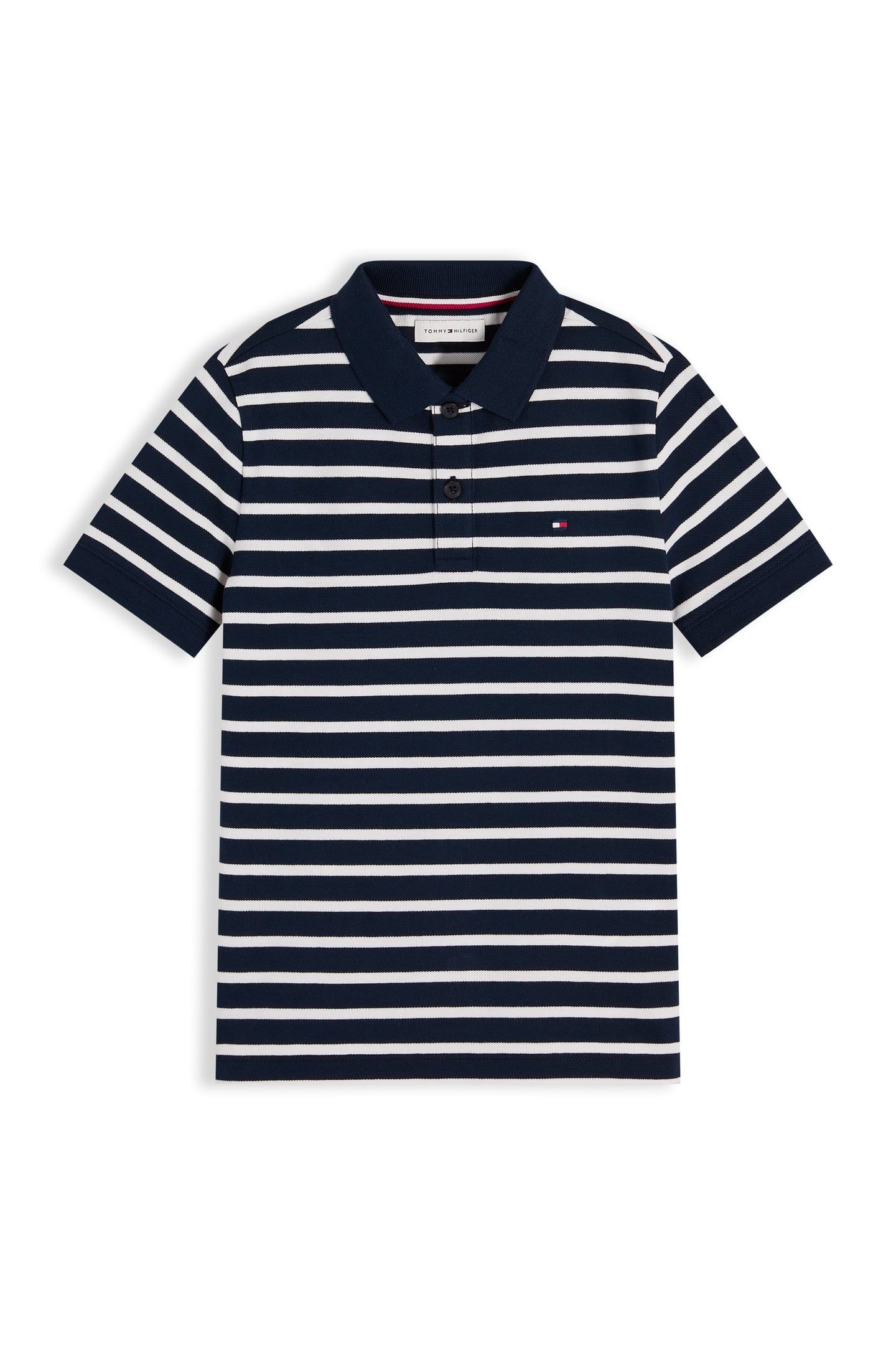 BOYS FLAG POLO SS NAVY STRIPE 5