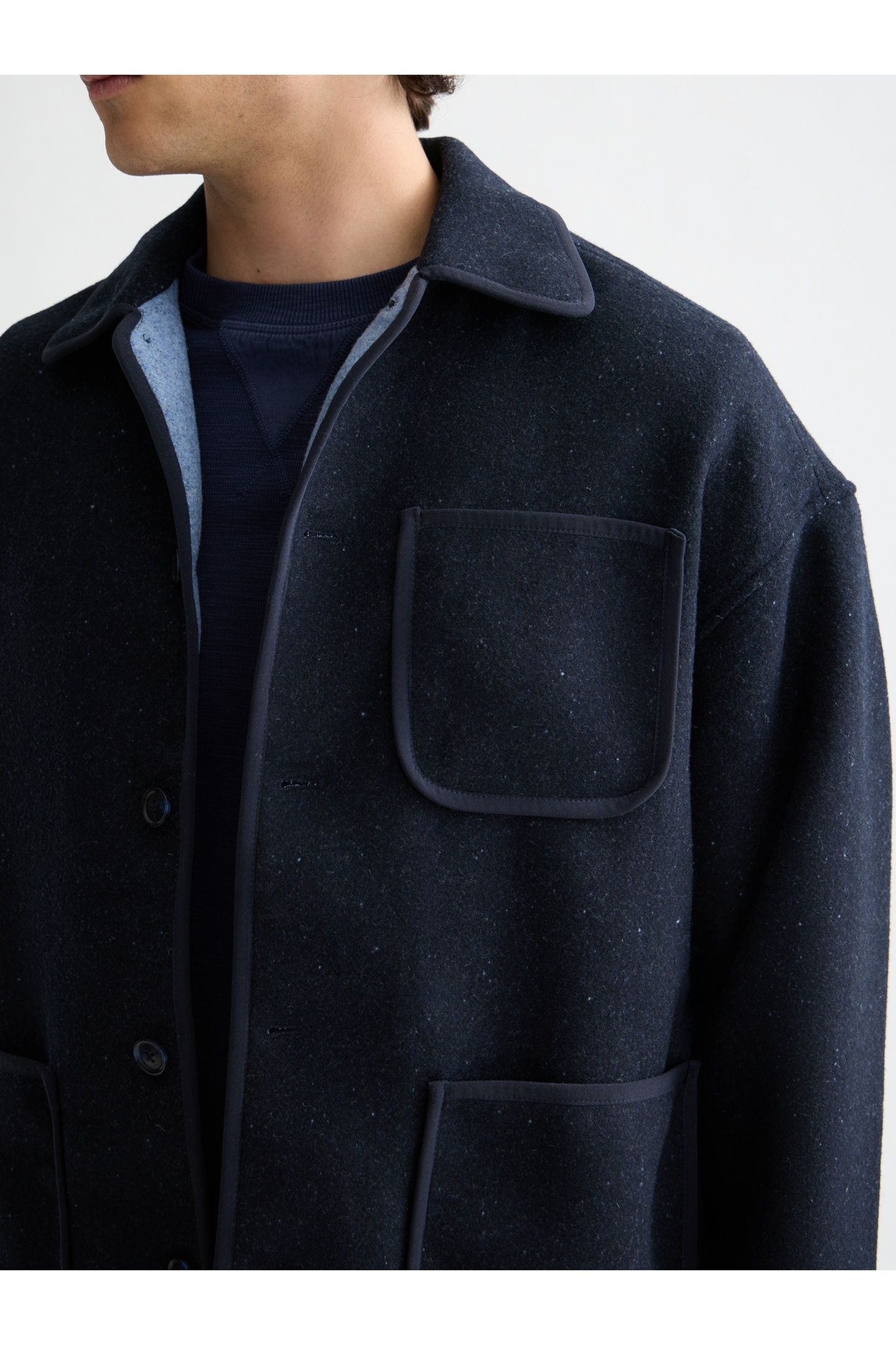 DOUBLE-FACED WOOL-BLEND OVERSHIRT SKY CAPTAIN 6
