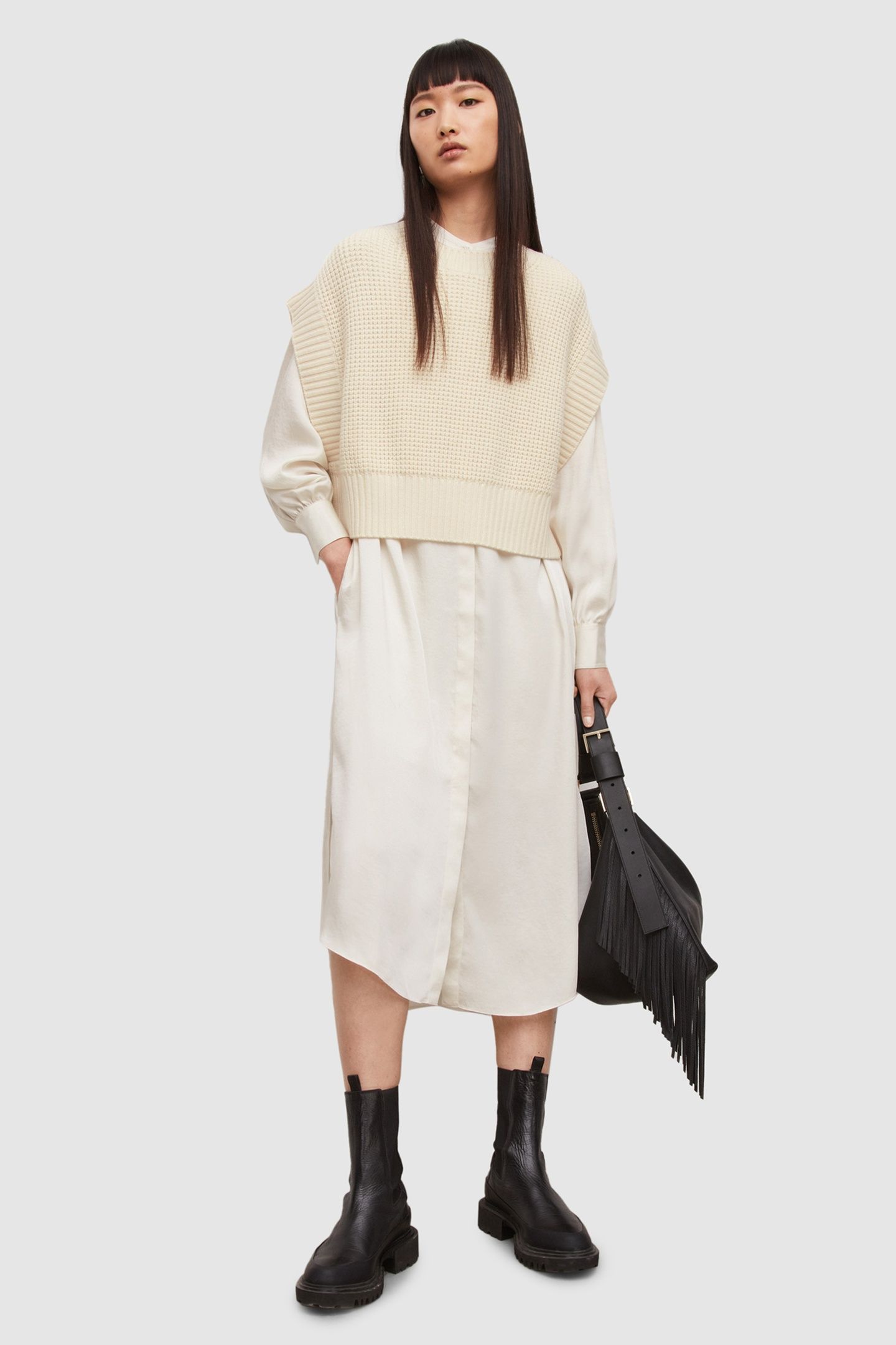 AGA SHIRT DRESS IVORY WHITE 3