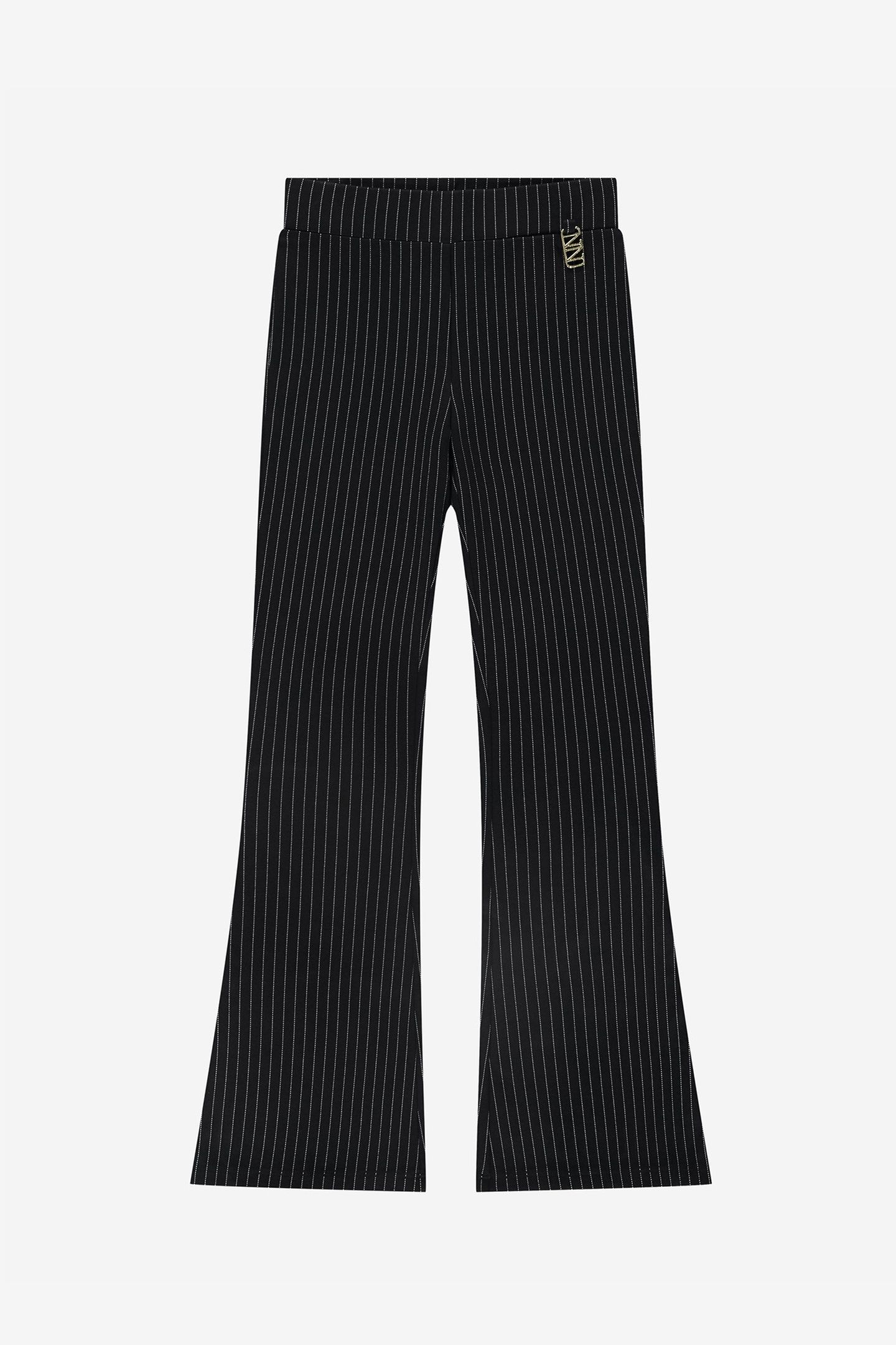 JANE PINSTRIPE FLARED PANTS BLACK 2
