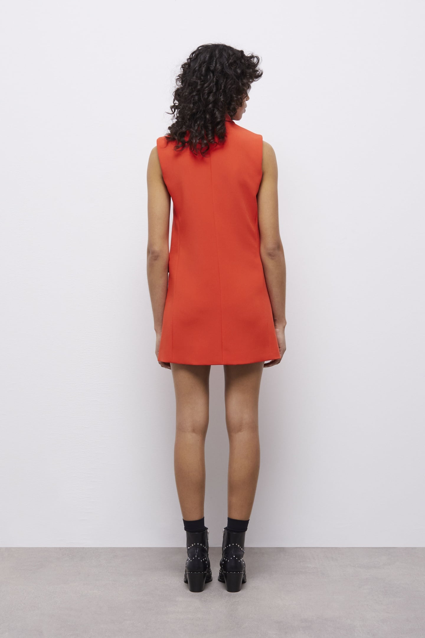 SLEEVELESS TAILORED DRESS ORANGE 3