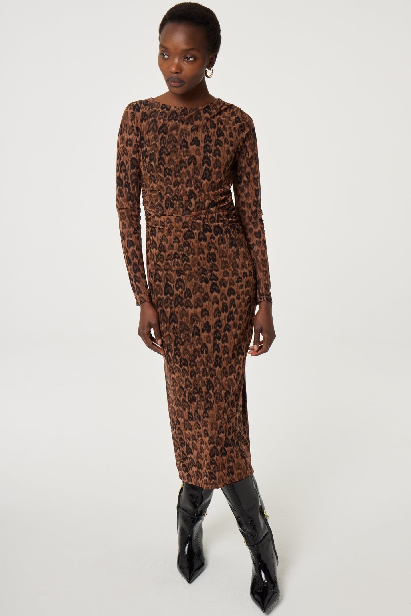 ASHLEY DRESS BURNT SUGAR/BLACK 2