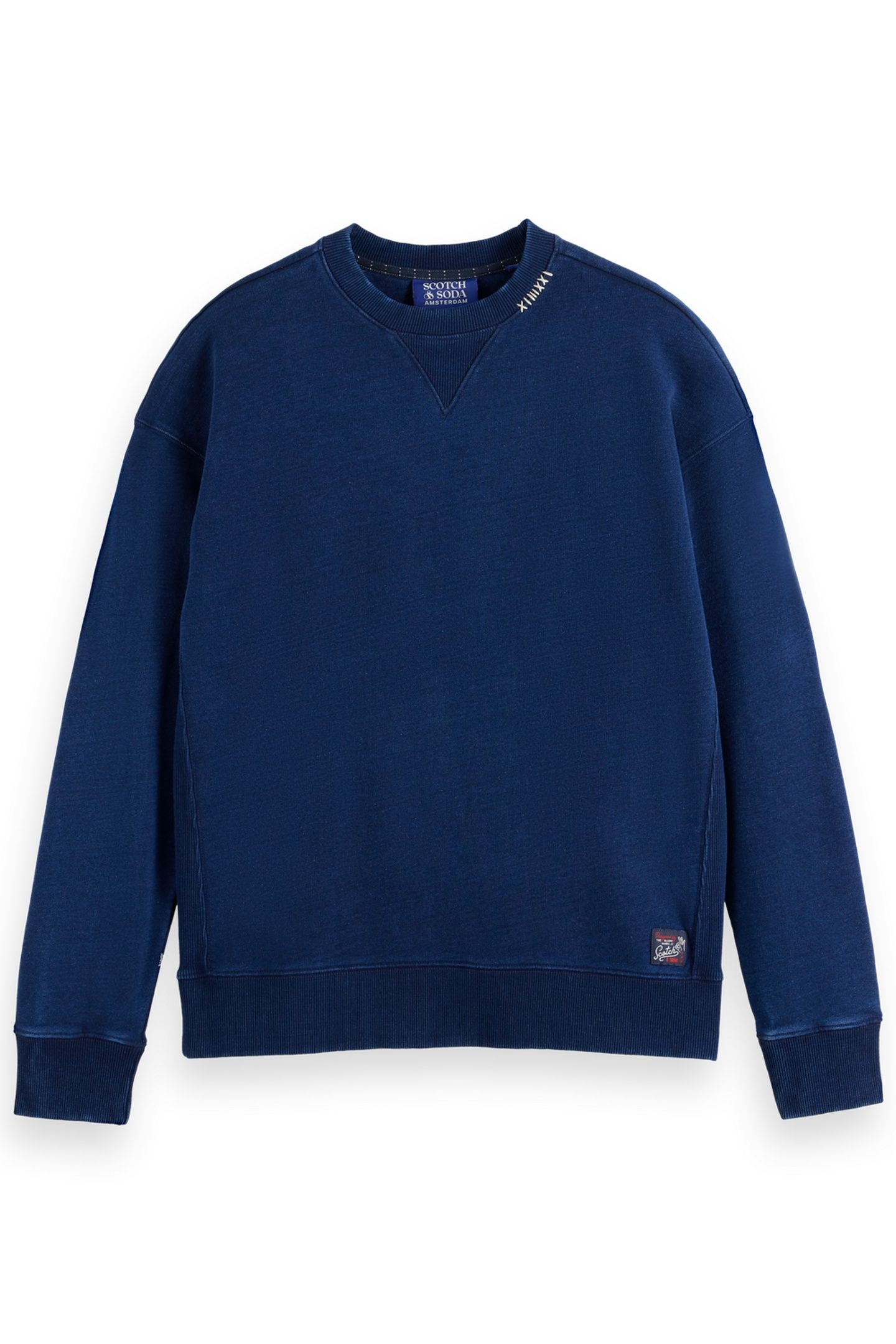 INDIGO CREW NECK SWEAT WITH PRINT DETAILS INDIGO 4