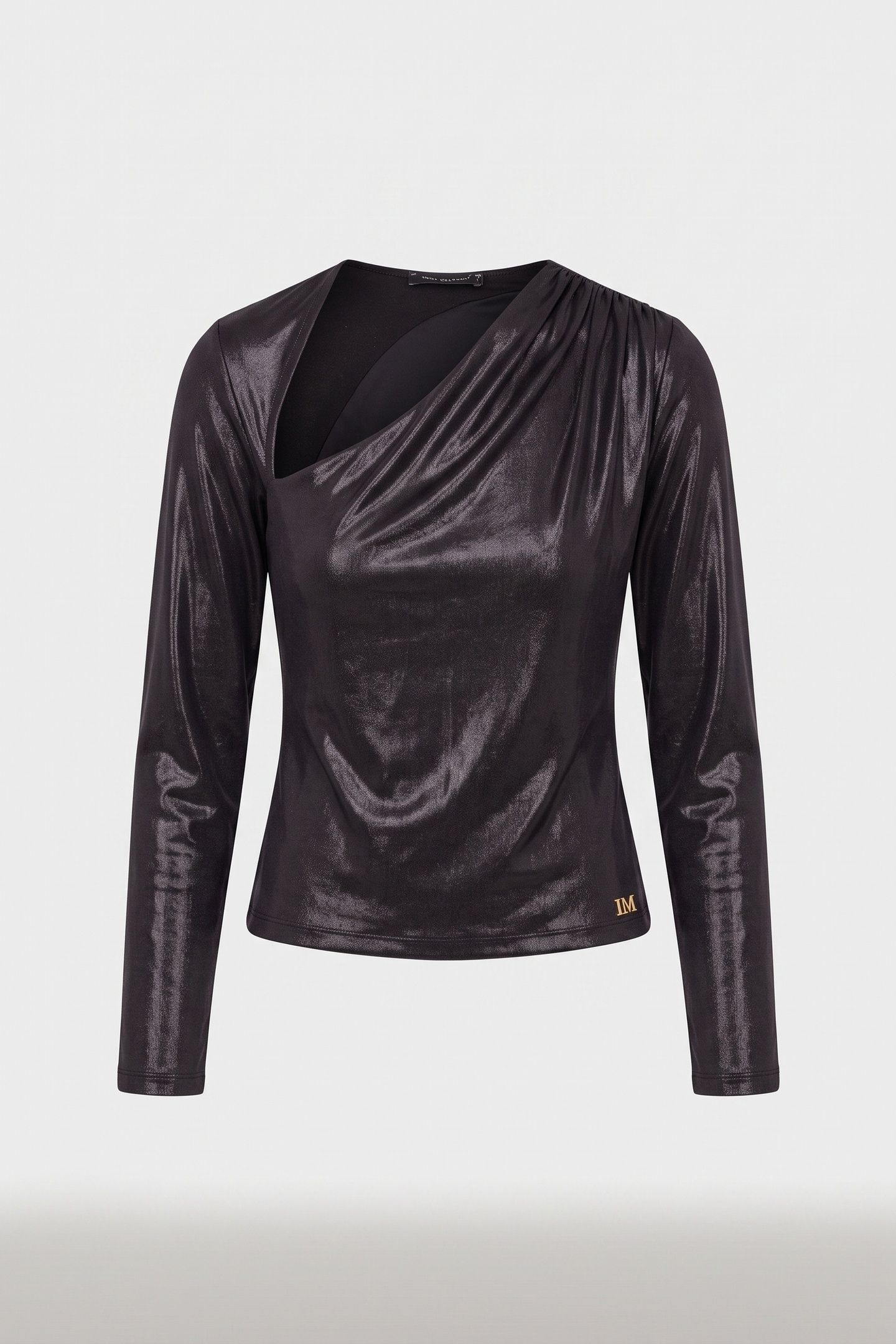 PETRA ONESHOULDER DR SHINY BLACK 3