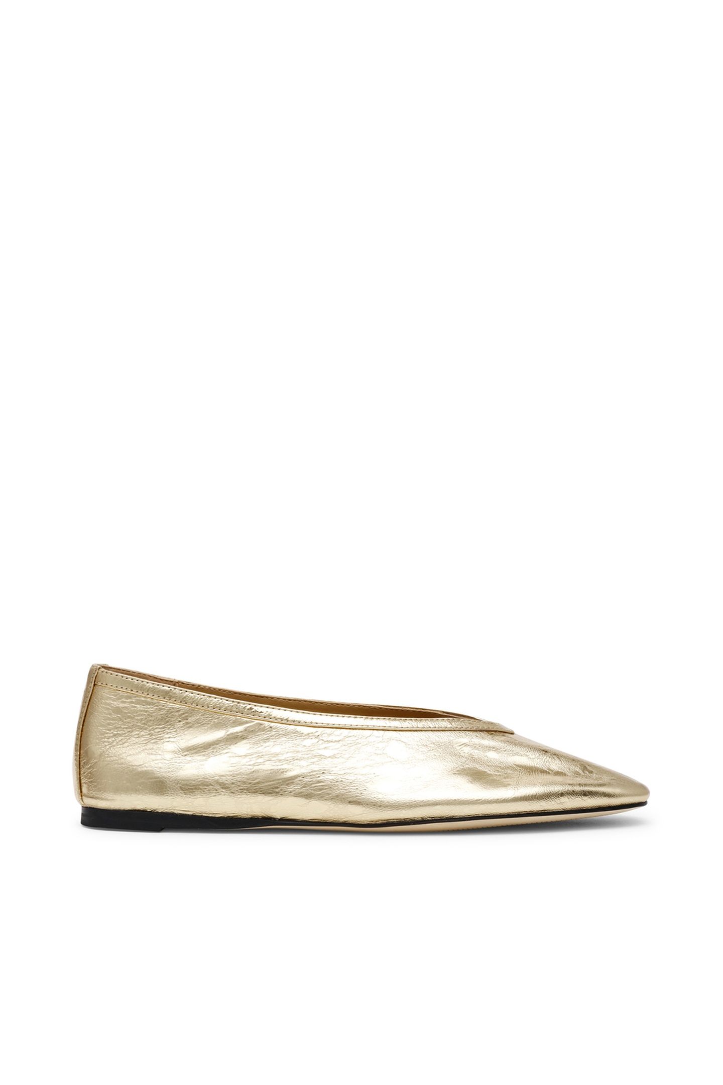 LENI FLAT SHOES GOLD LEATHER 1