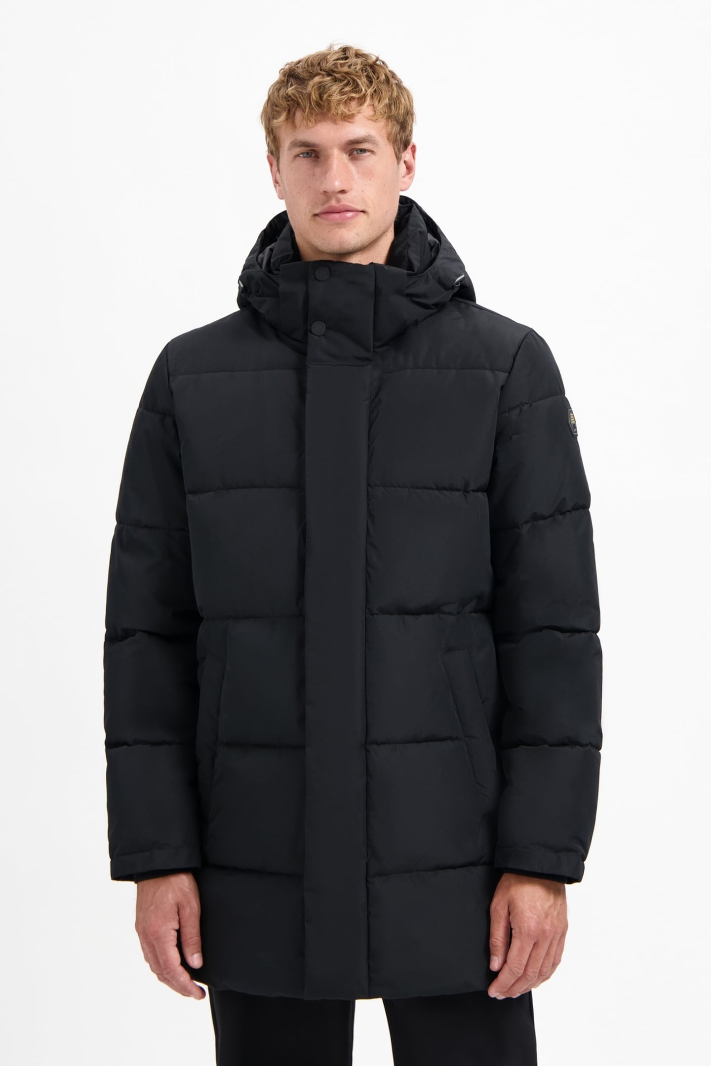 JACKET LONG PARKA HOOD PADDED BLACK 1