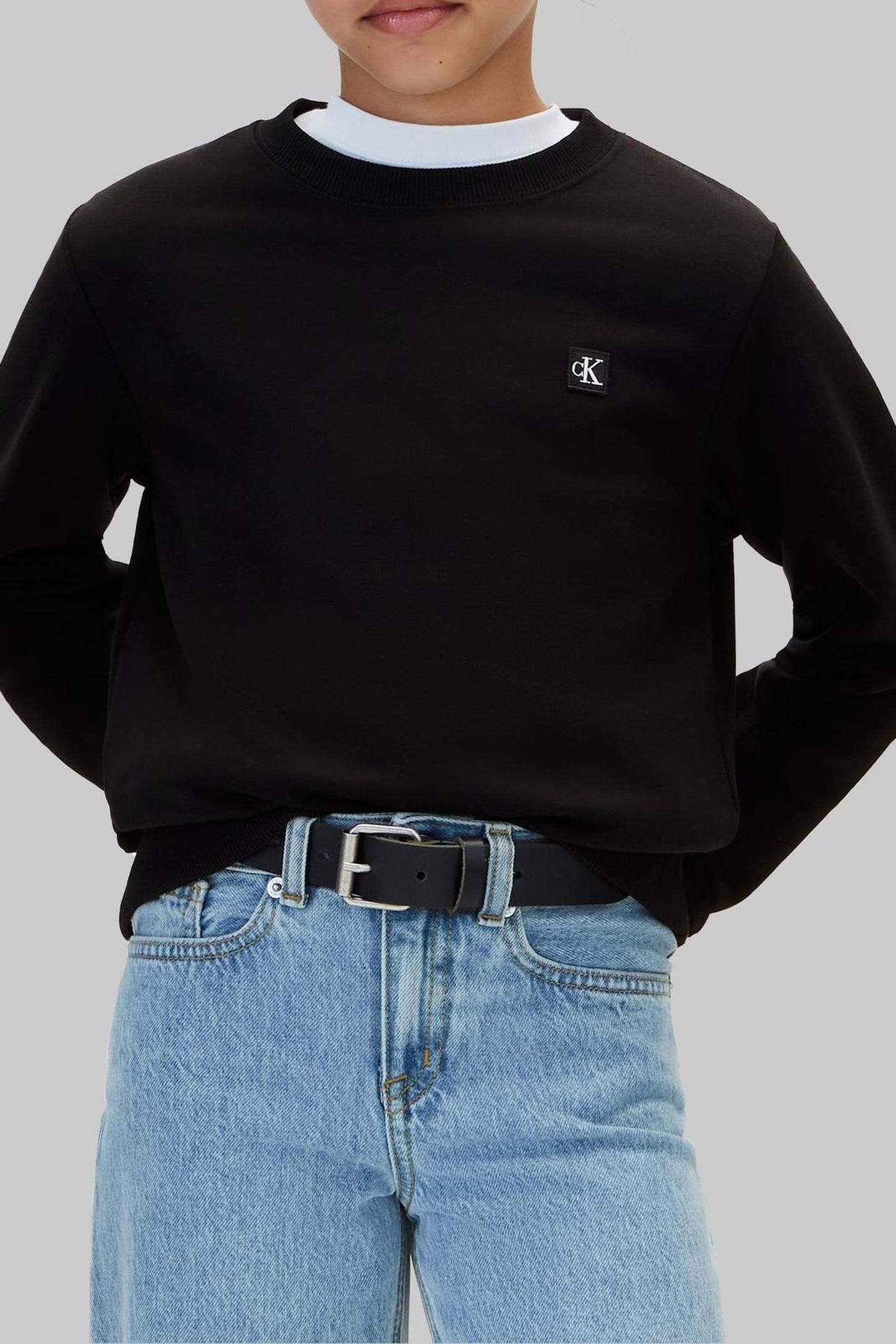 UNISEX MINI BADGE CREW NECK BLACK 5