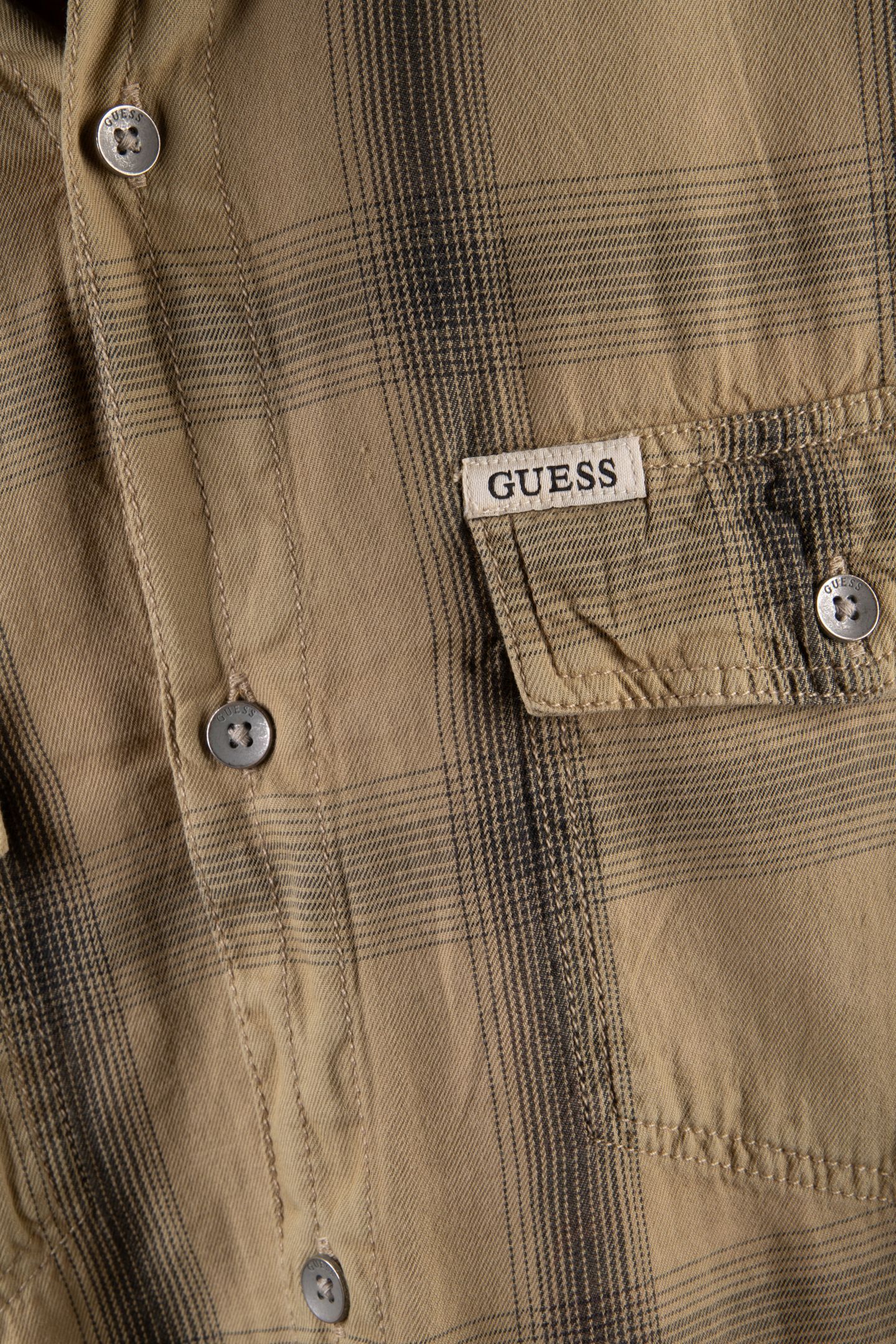 GUESS ECO LS SUNSET SHIRT SAND FADED CHECK 4