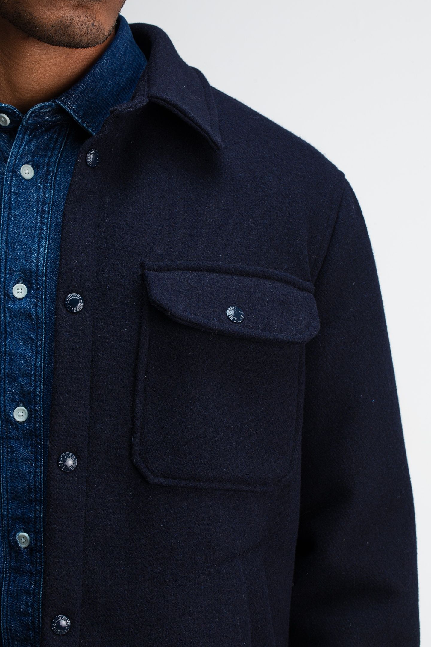NORBU PADDED WOOL JACKET ALASKA BLUE 5