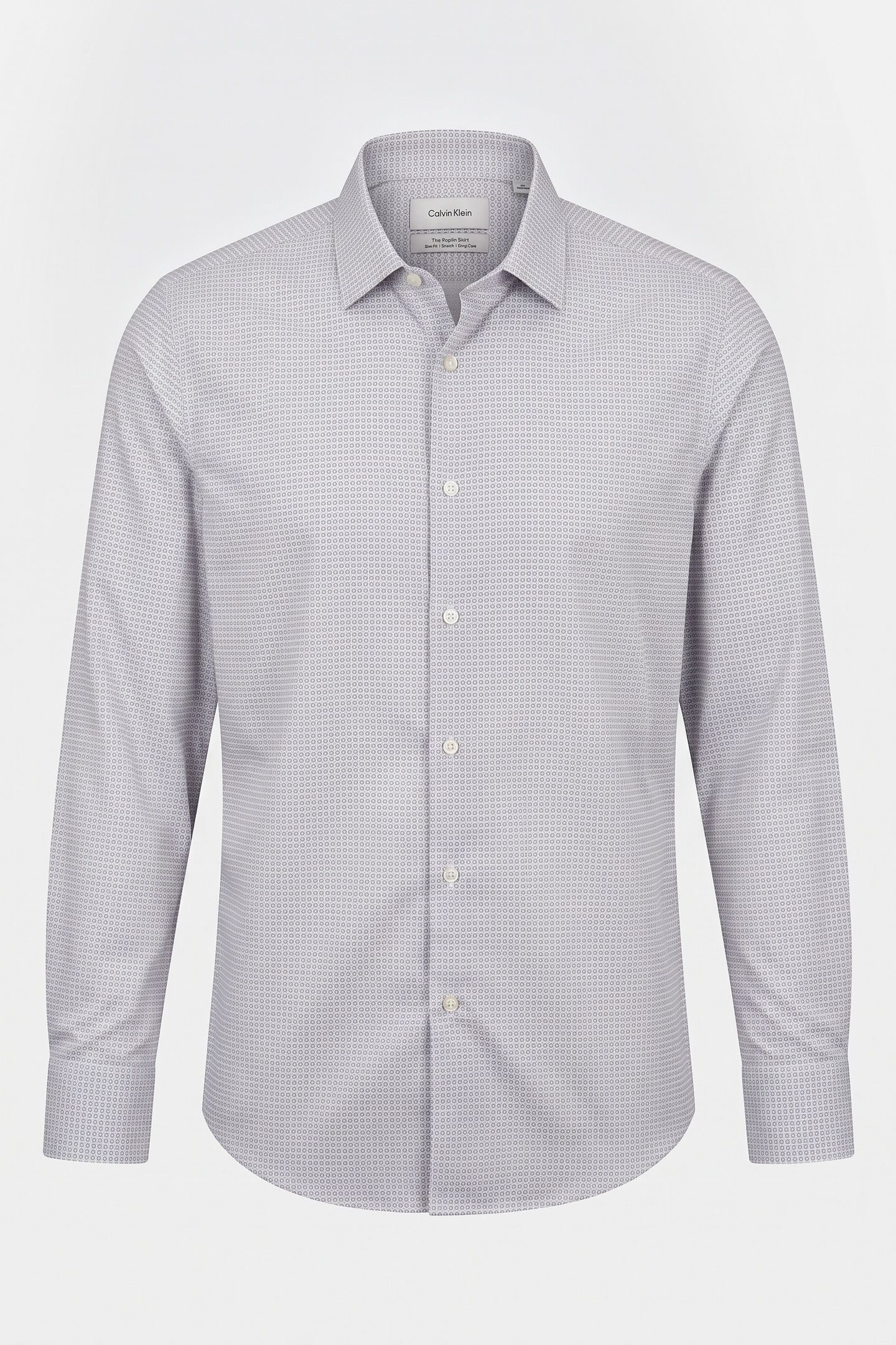 SLIM ESSENTIAL POPLIN SHIRT GREY MULTI 3