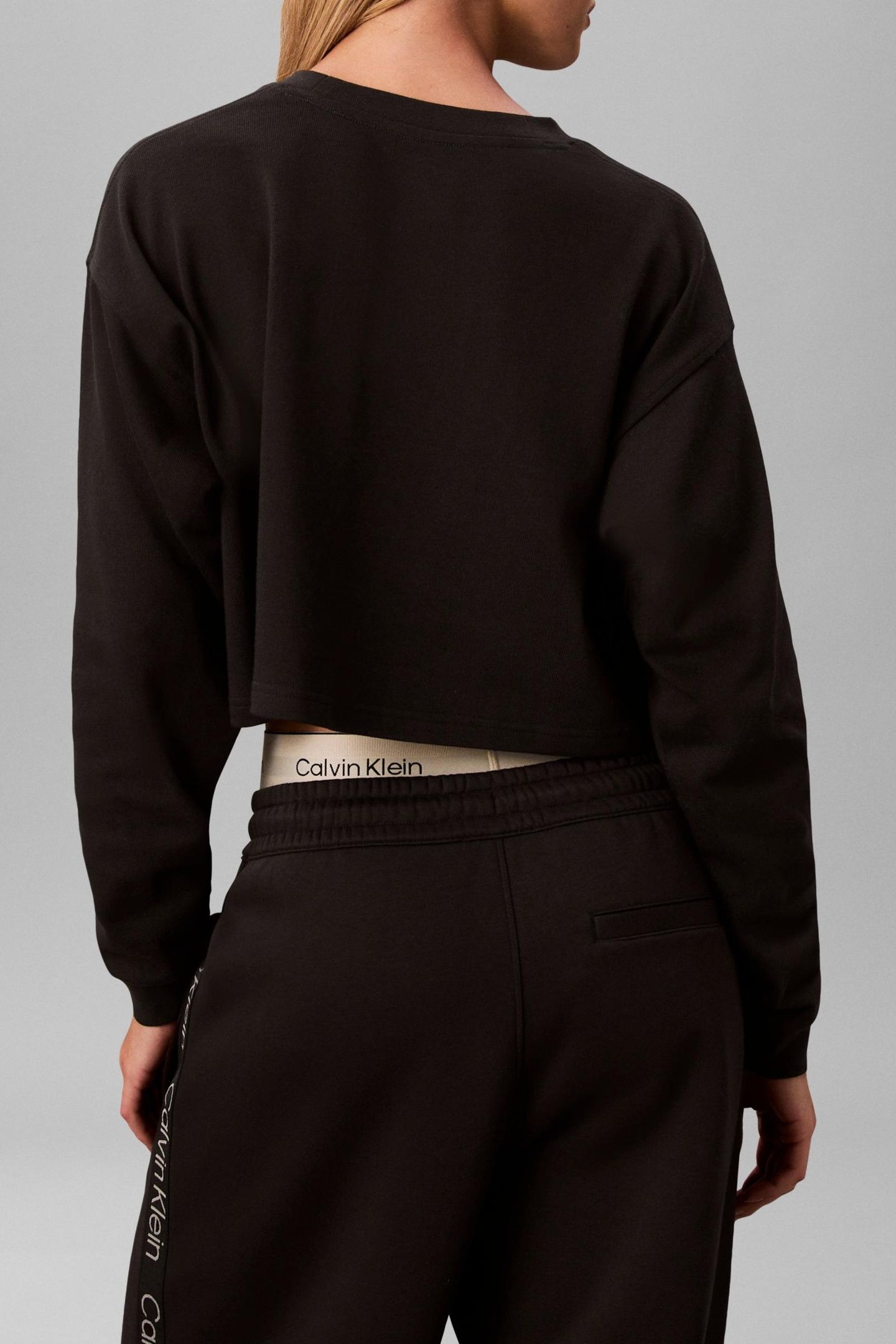 LOGO JERSEY LONG SLEEVE CROP BLACK 2