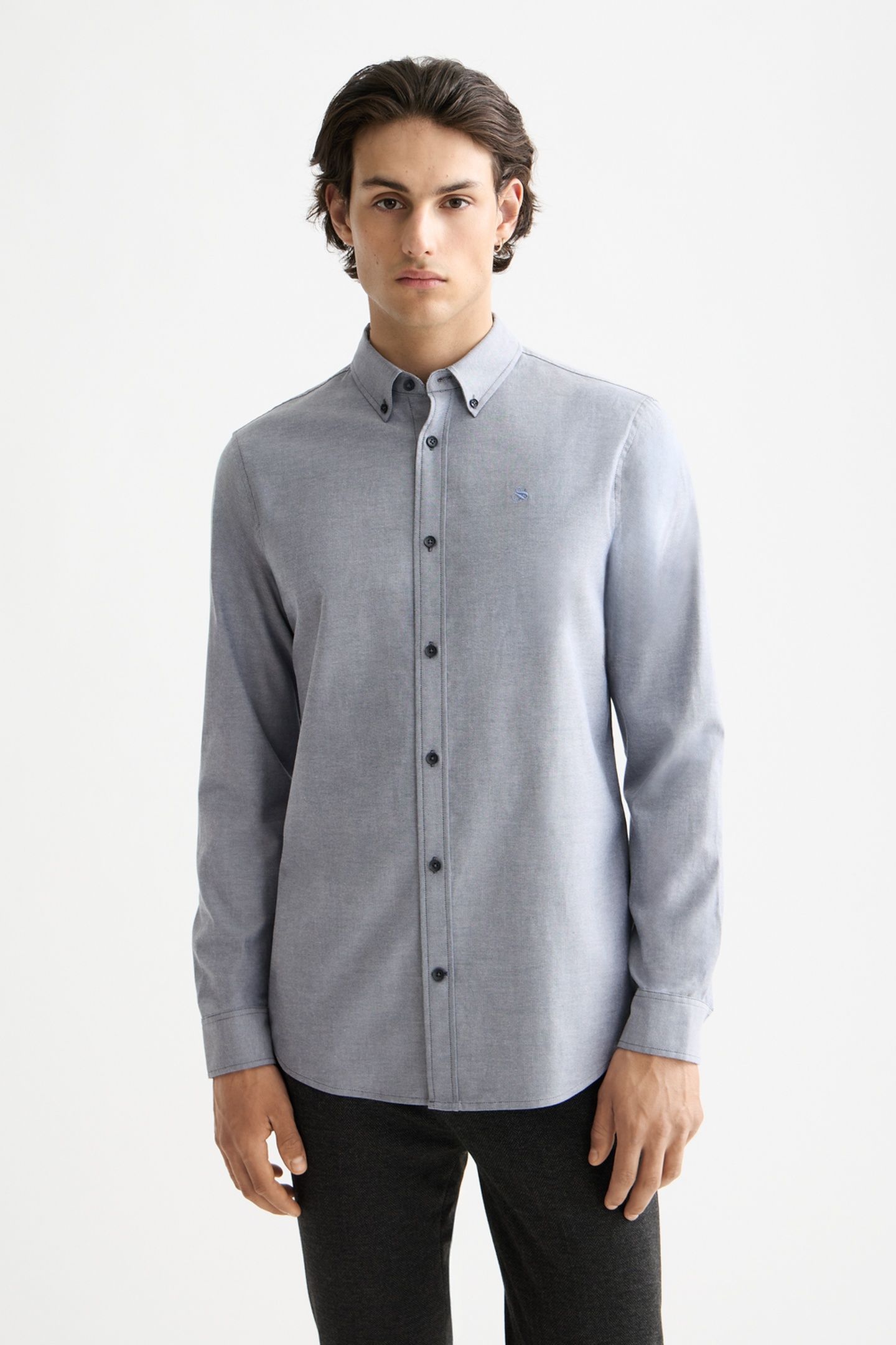 SEASONAL CORE - SOLID REGULAR-FIT OXFORD SHIRT PEACOAT 2