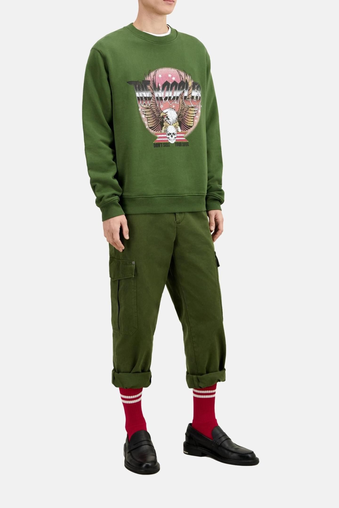 SWEATSHIRT WITH EAGLE PRINT USED KAKI 3