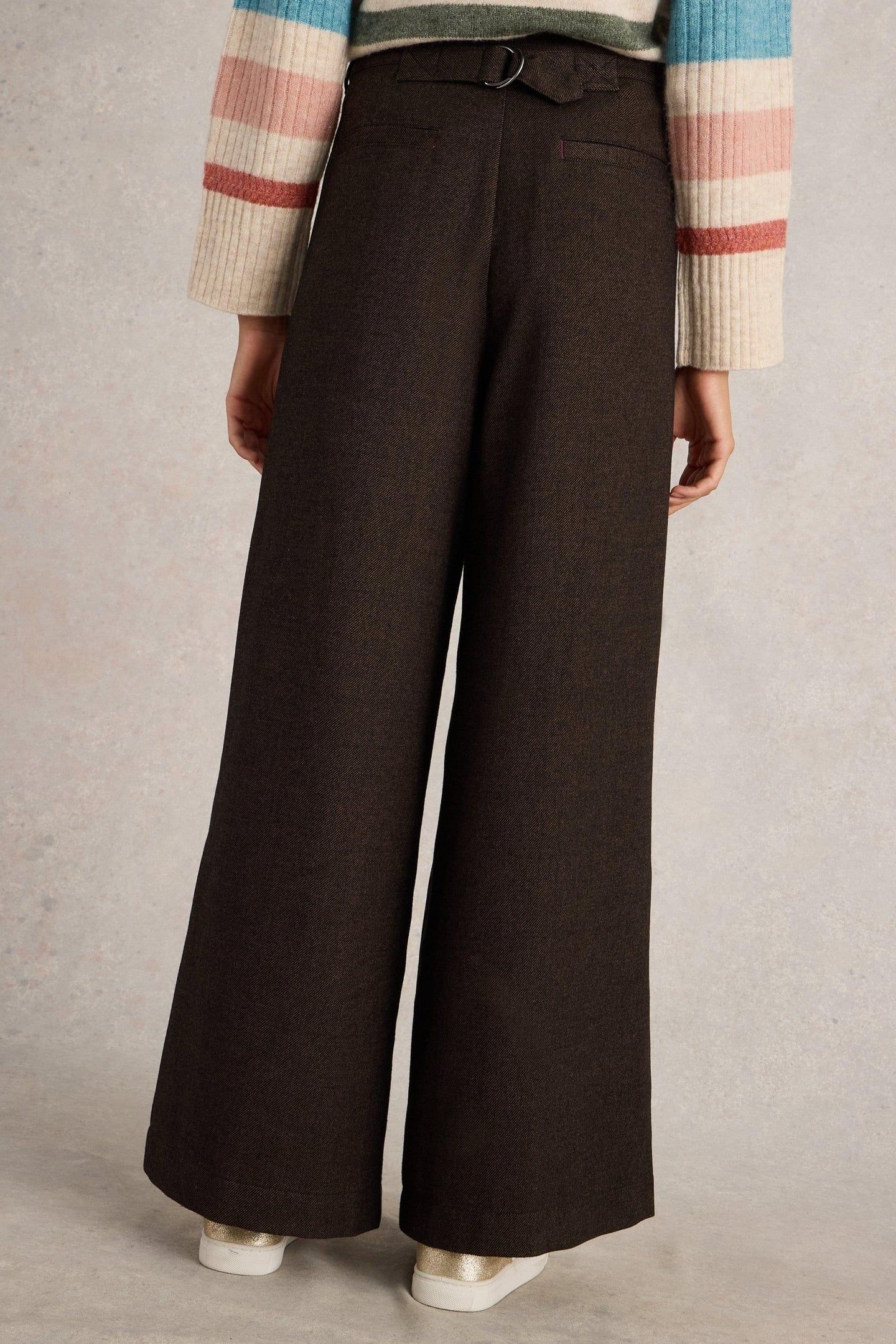 SASHA TWEEDY WIDE LEG TROUSER BROWN MULTI 3