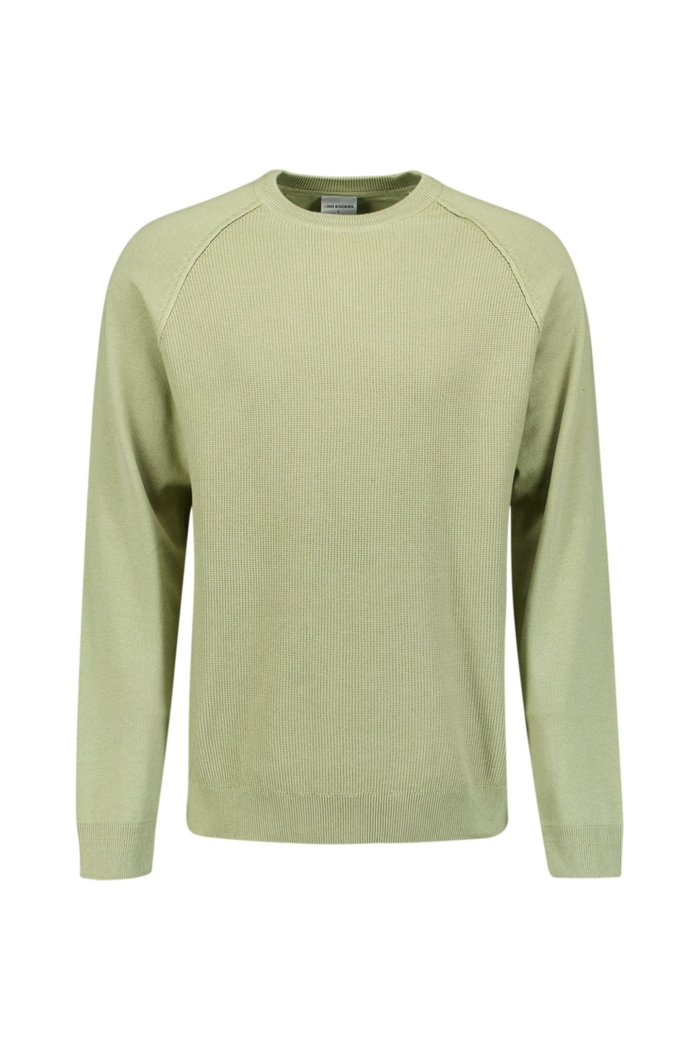 PULLOVER CREWNECK SOLID WAFFLE KNIT LIGHT MOSS 4