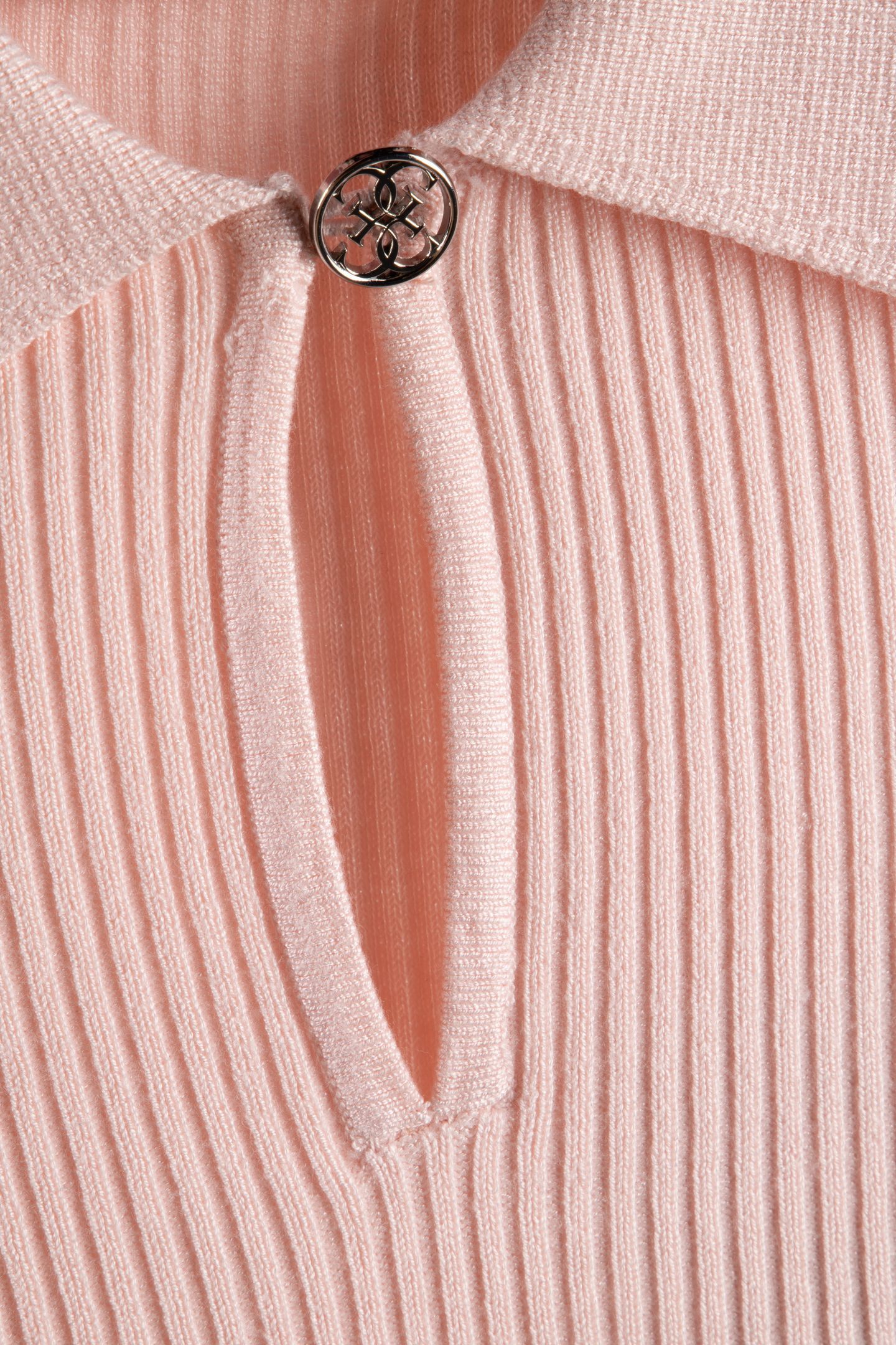 GUESS ECO FLORA CUT-OUT POLO S LOW KEY PINK 4