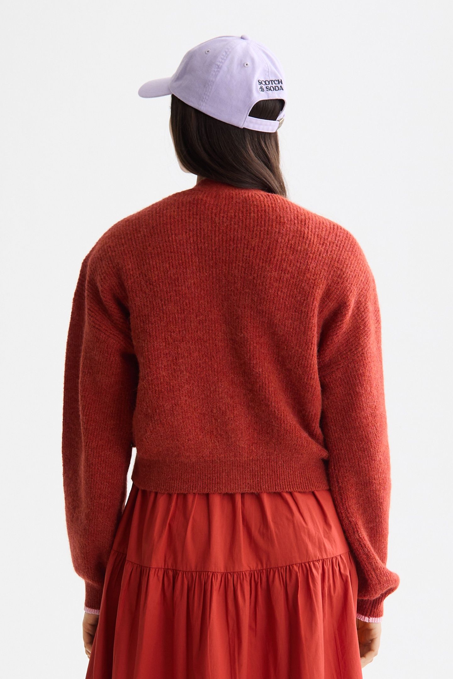 FUZZY RELAXED CARDIGAN KETCHUP 2