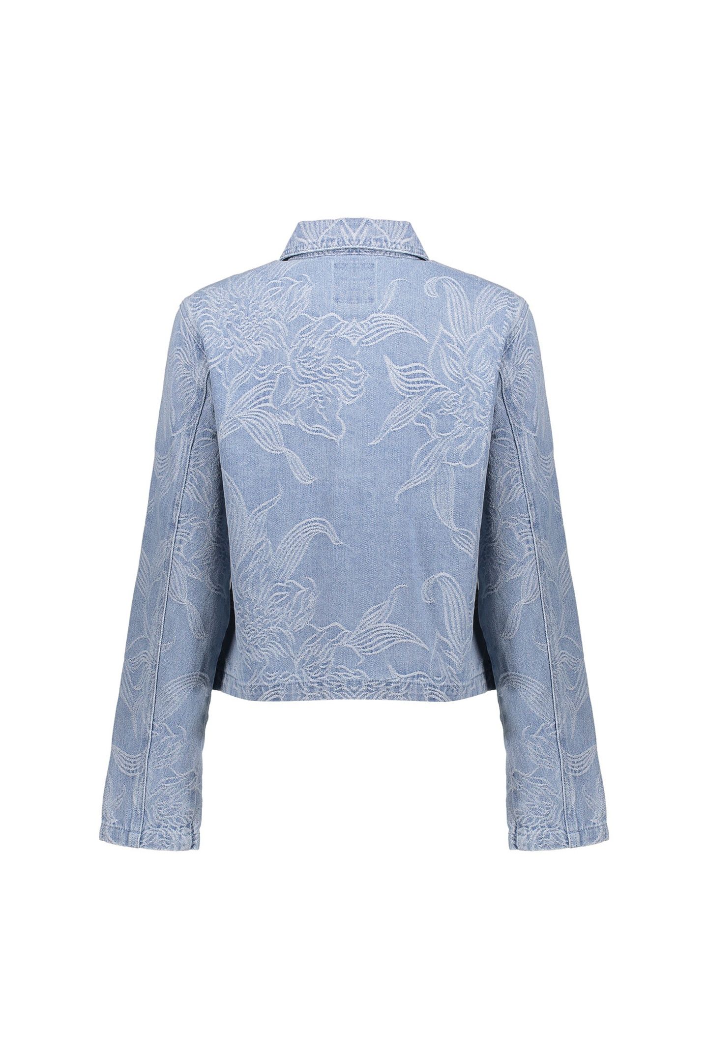 JEANS JACKET JACQUARD FLOWER BLEACHED DENIM 2