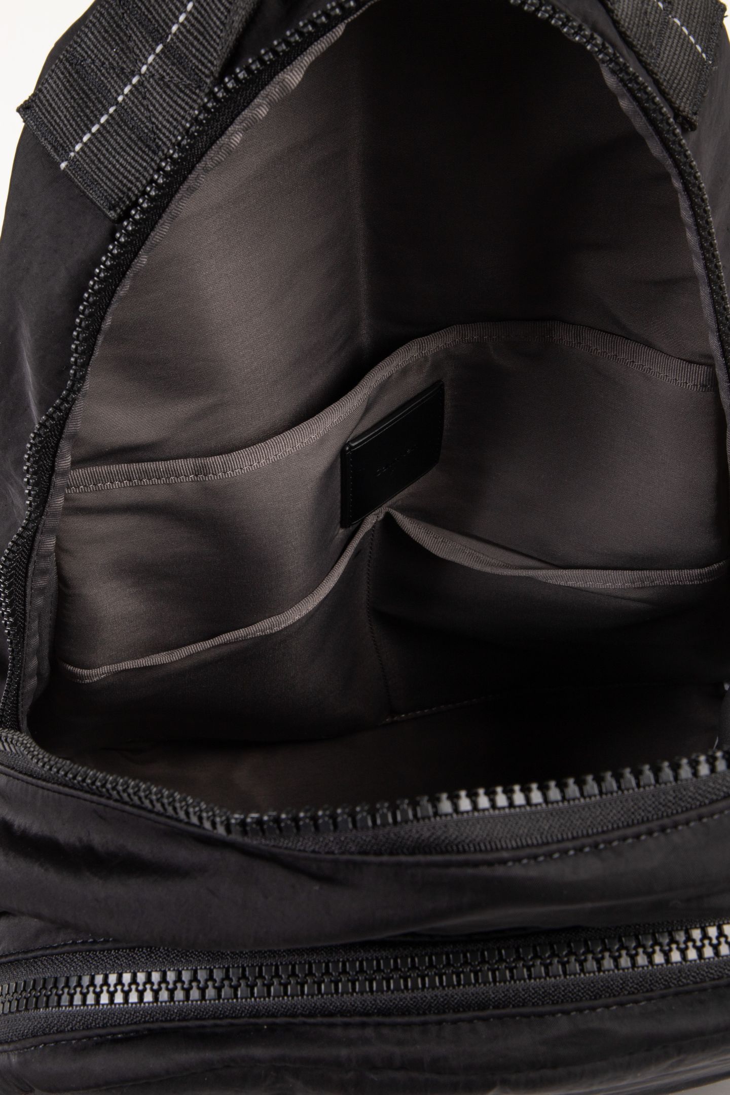 STRIPED UTILITY ZIP BACKPACK BLACK 5