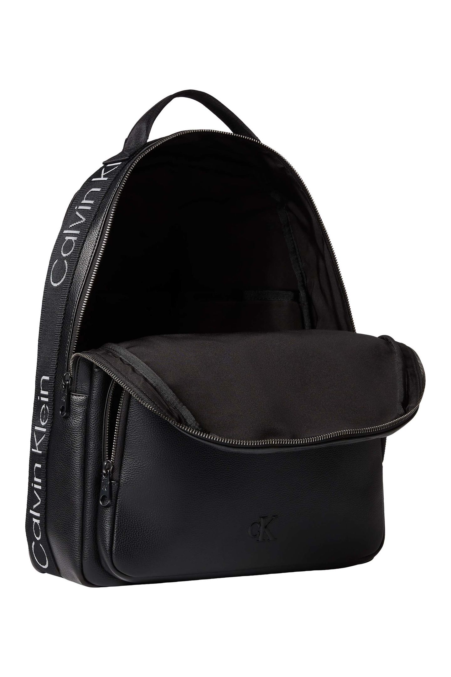 WEBBING STRAP ROUND BACKPACK BLACK/WHITE WEBBING 2