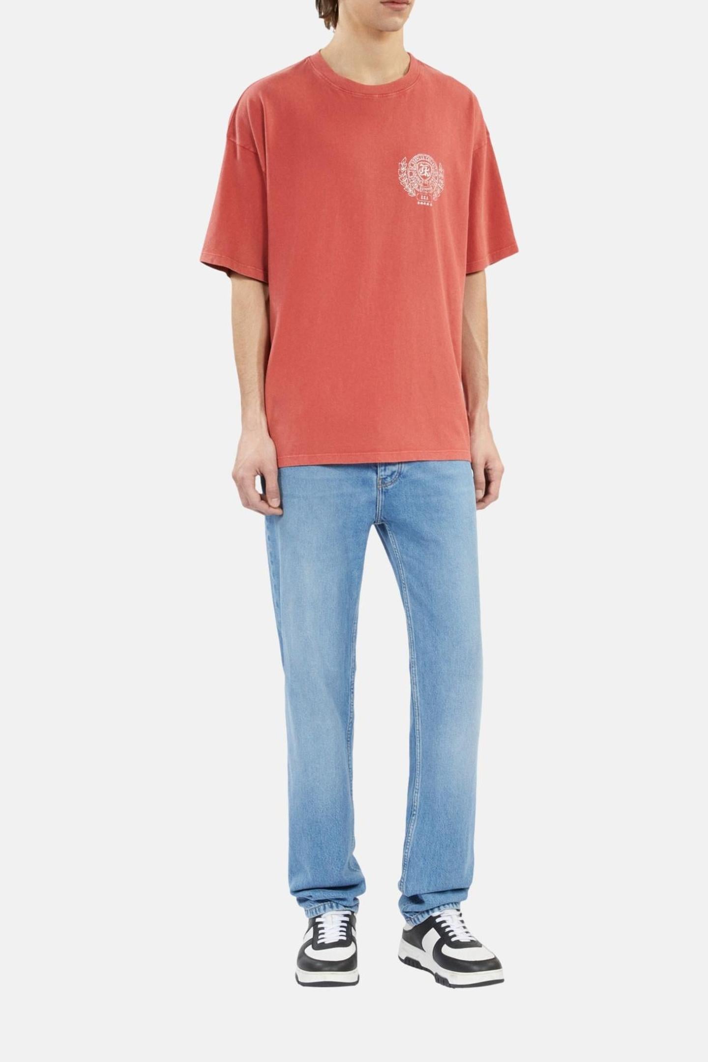 SHORT-SLEEVED PRINT T-SHIRT RED BRIQUE 1