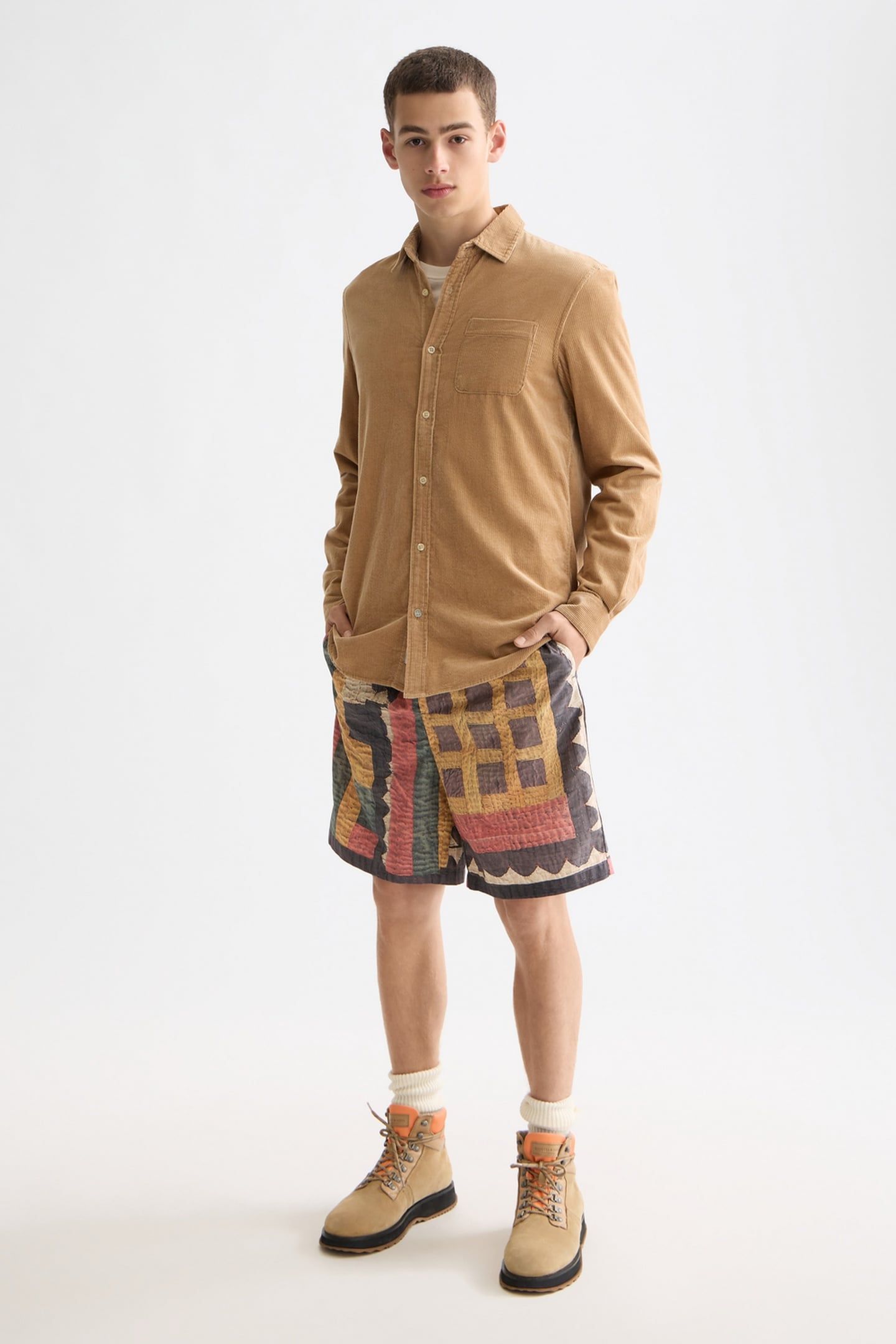 REGULAR-FIT CORDUROY SHIRT TANNIN 2