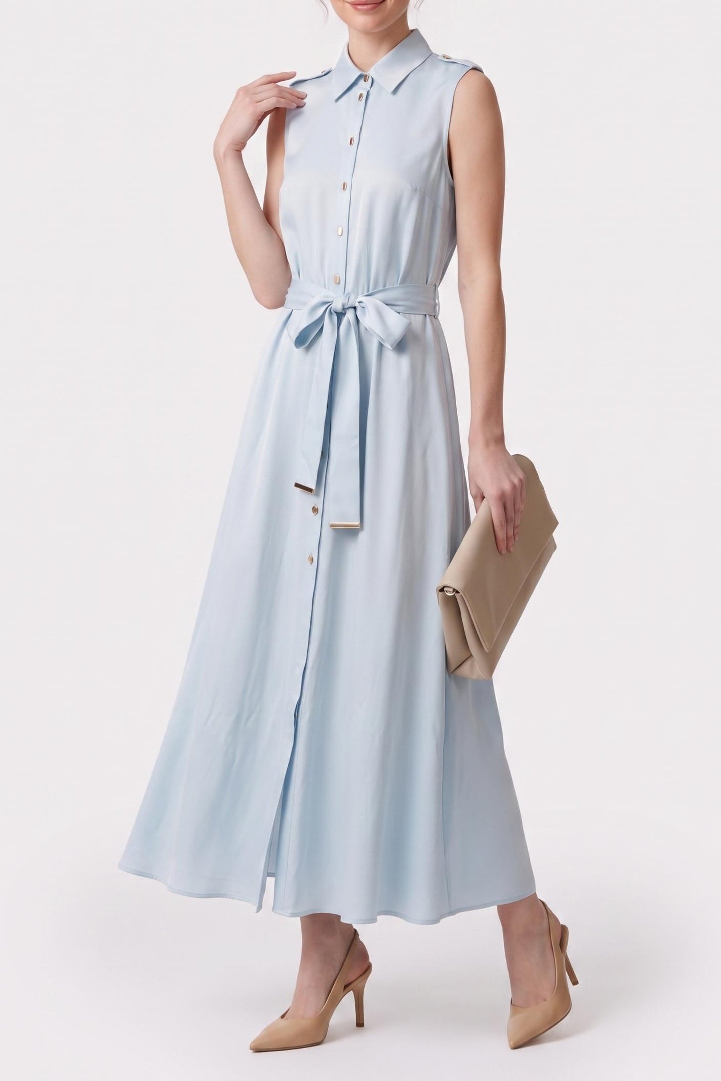 IVA CHEMISER SS LONG SOFT BLUE 1