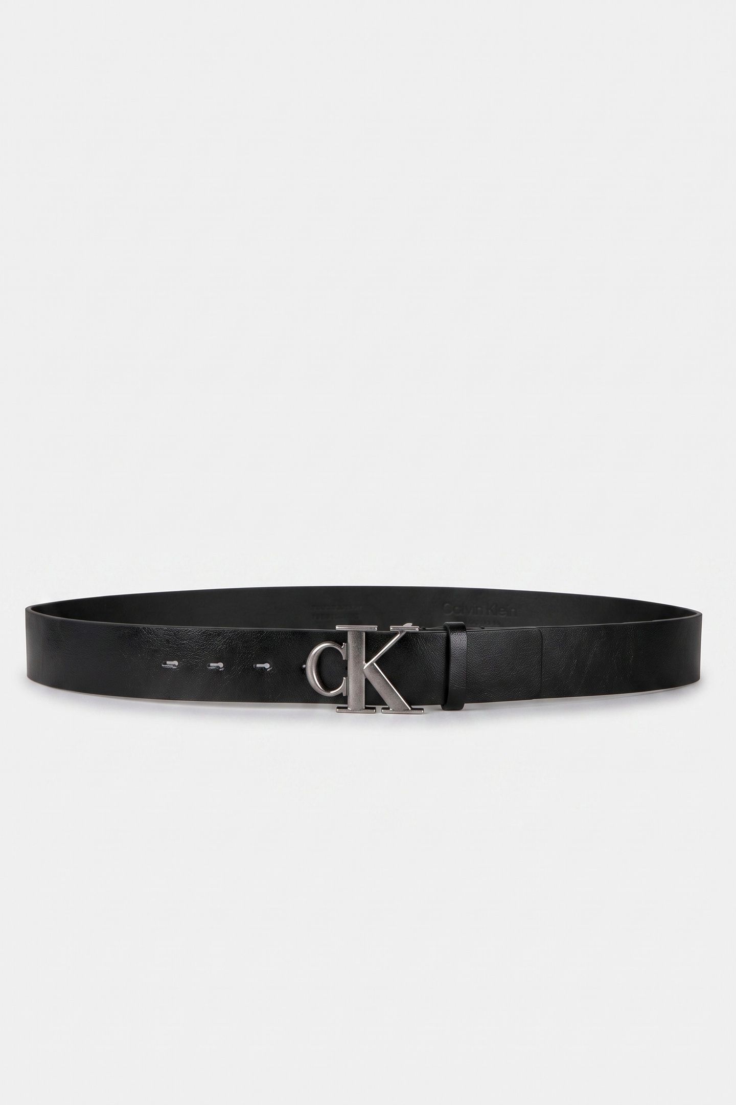 CK BUCKLE 40MM FIXED BELT BLACK/ANTIQUE SILVER 2
