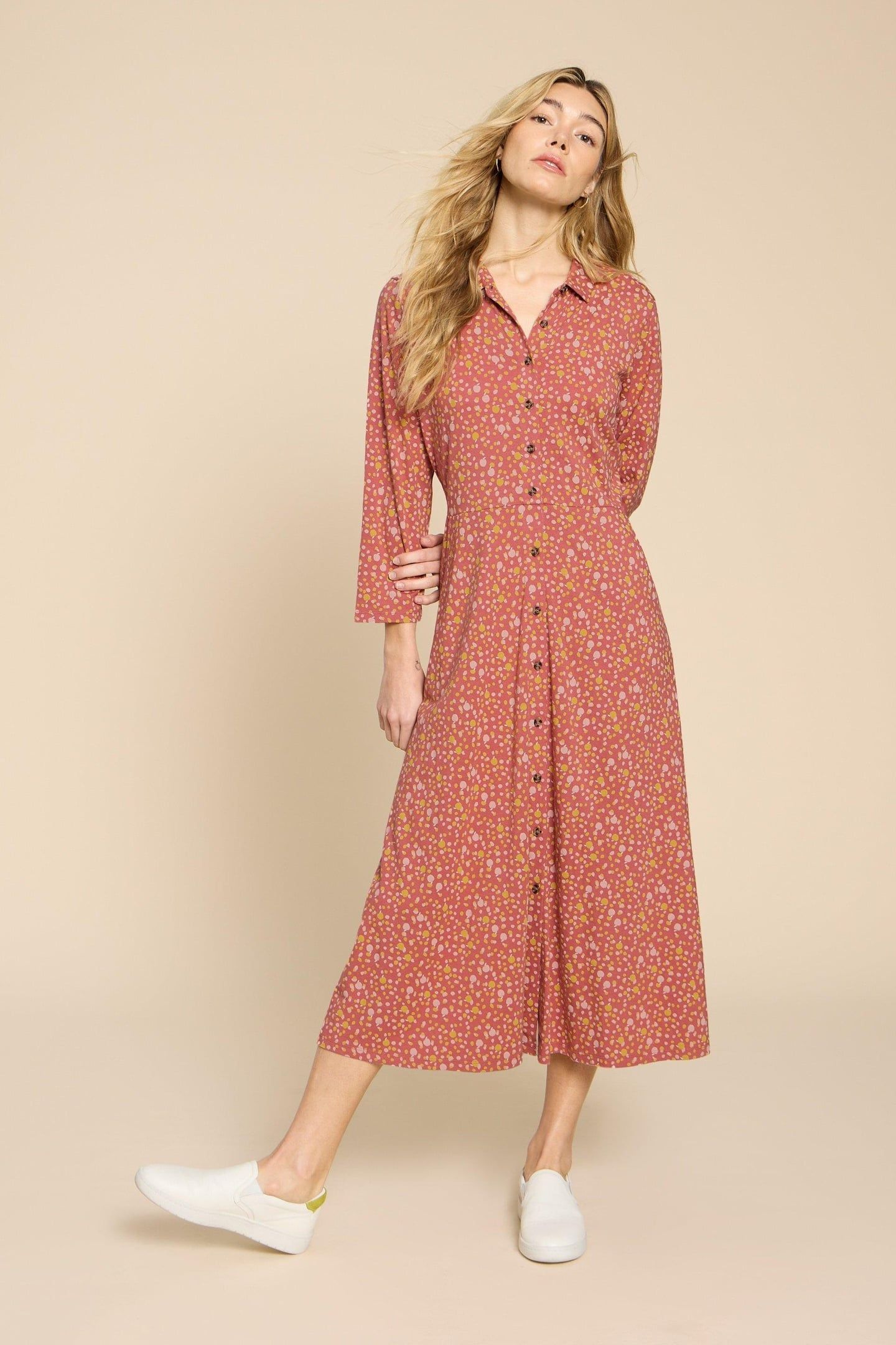 ADA JERSEY SHIRT DRESS PINK MULTI 2