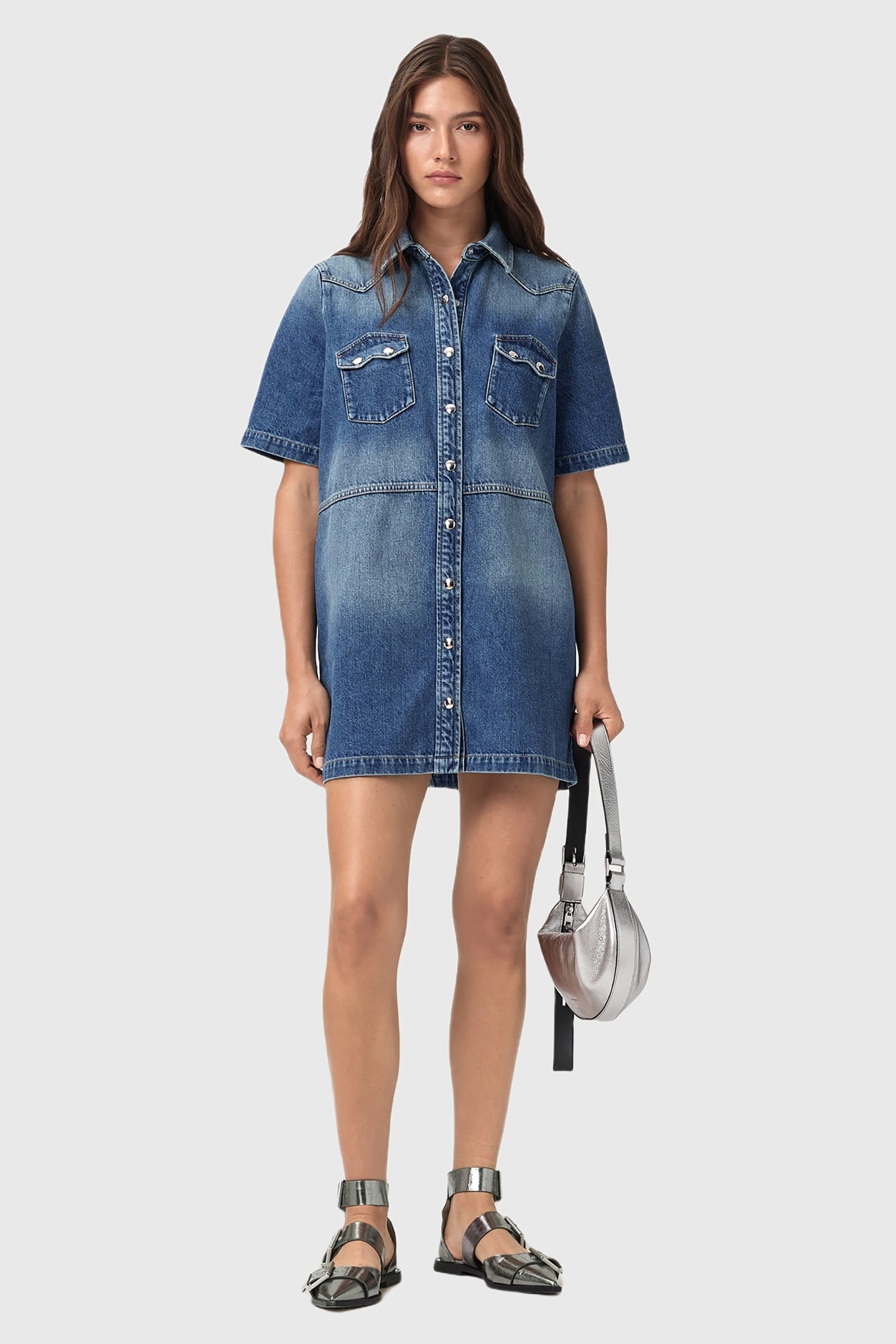 ROCK DENIM DRESS MID INDIGO 1