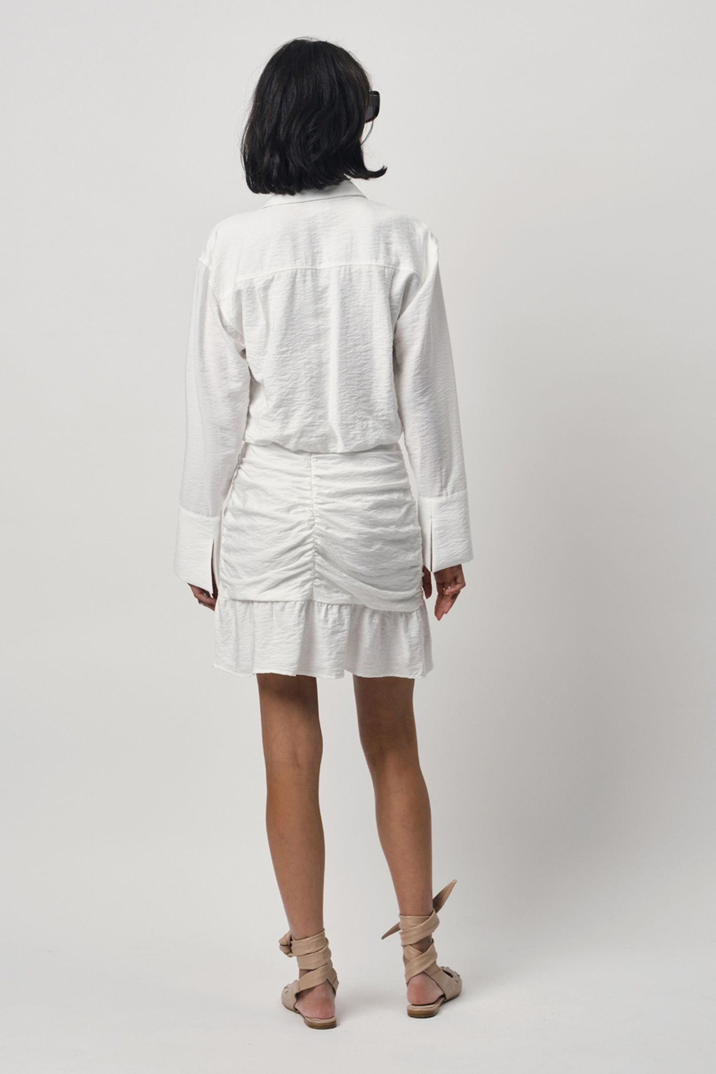 KRISSY DRAPEY MINI SKIRT MILK WHITE 3