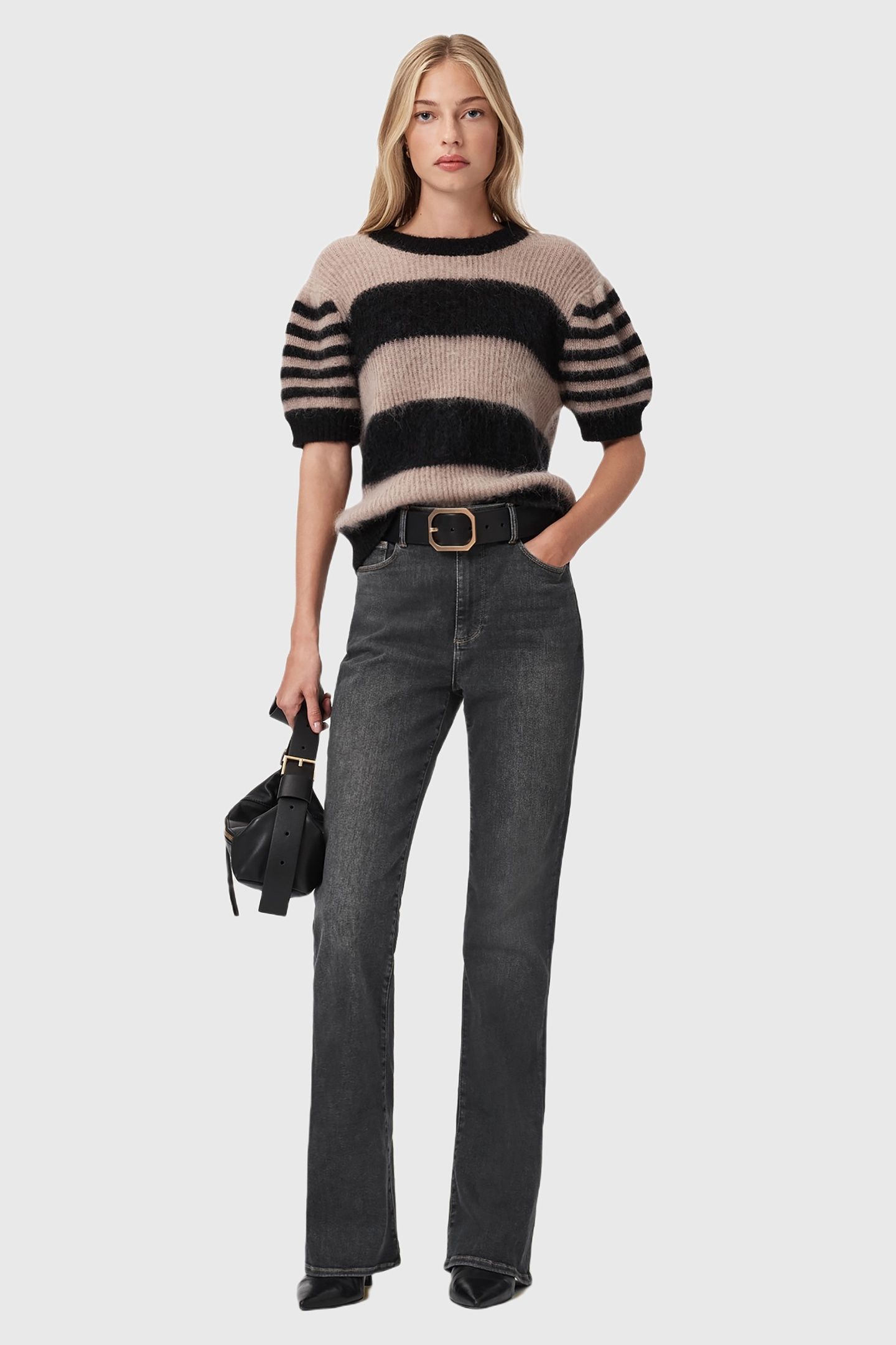 MAISIE FLARE JEAN WASHED GREY 1