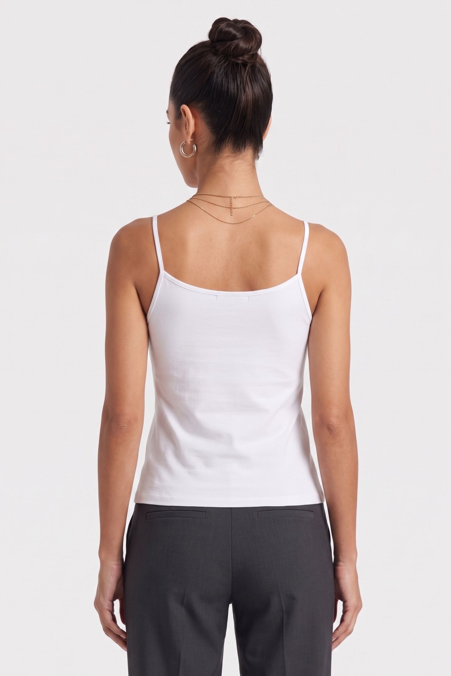 SLEEVELESS COTTON STRETCH TOP BRIGHT WHITE 2