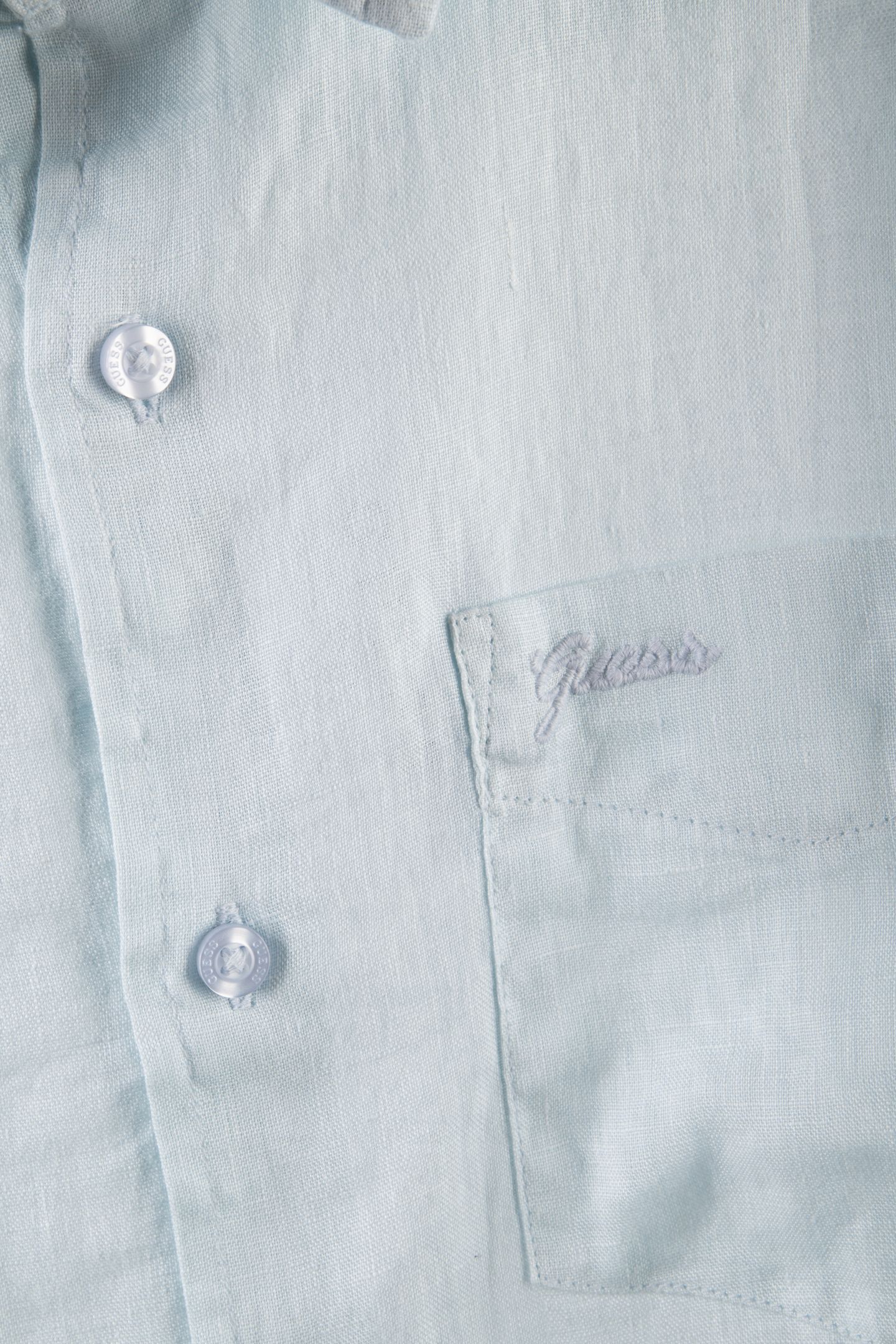 GUESS ECO LS NAPA LINEN SHIRT AZURE LAGUNA MULTI 4