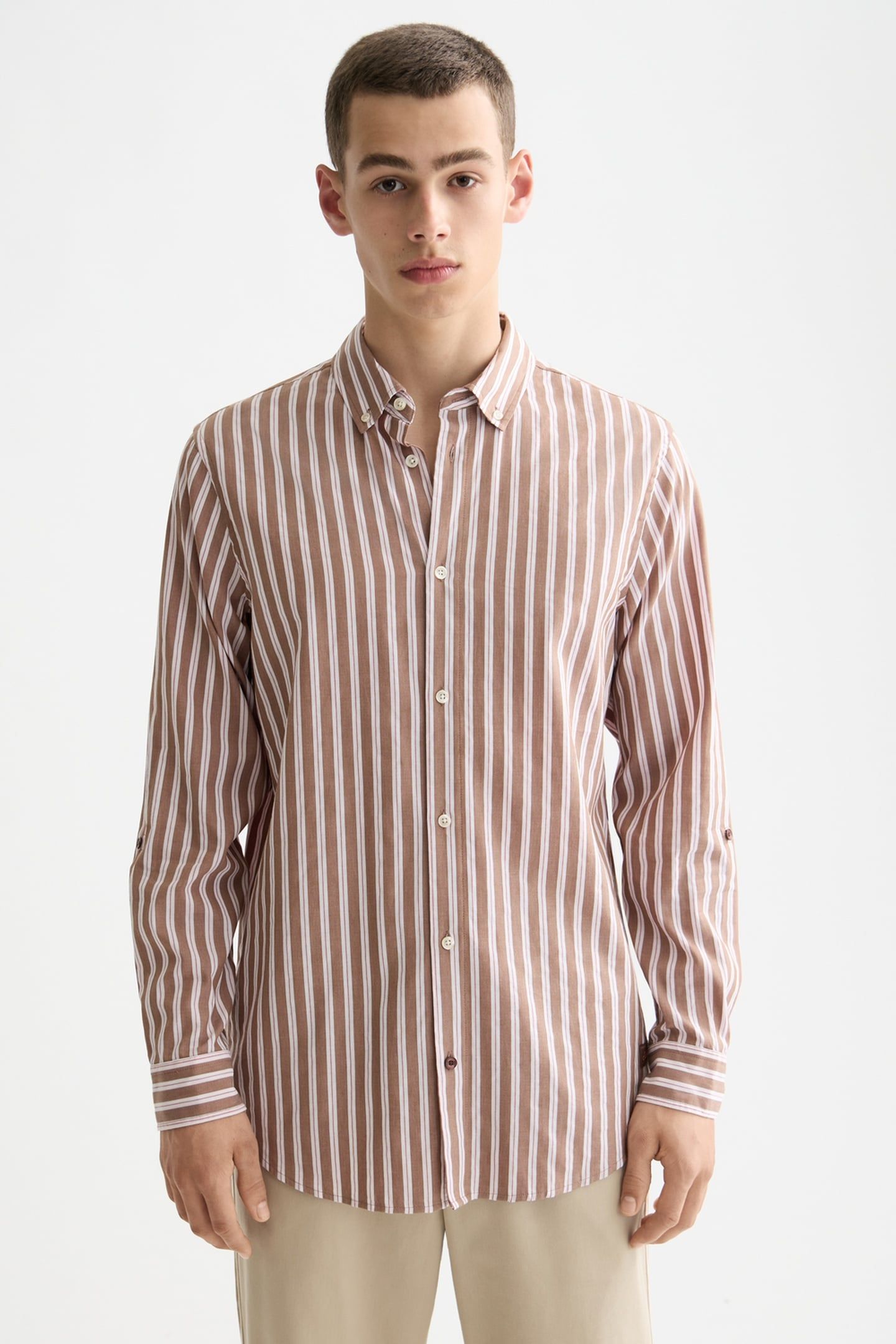 YARN-DYED STRIPE SHIRT SOFT SILT STRIPE 1