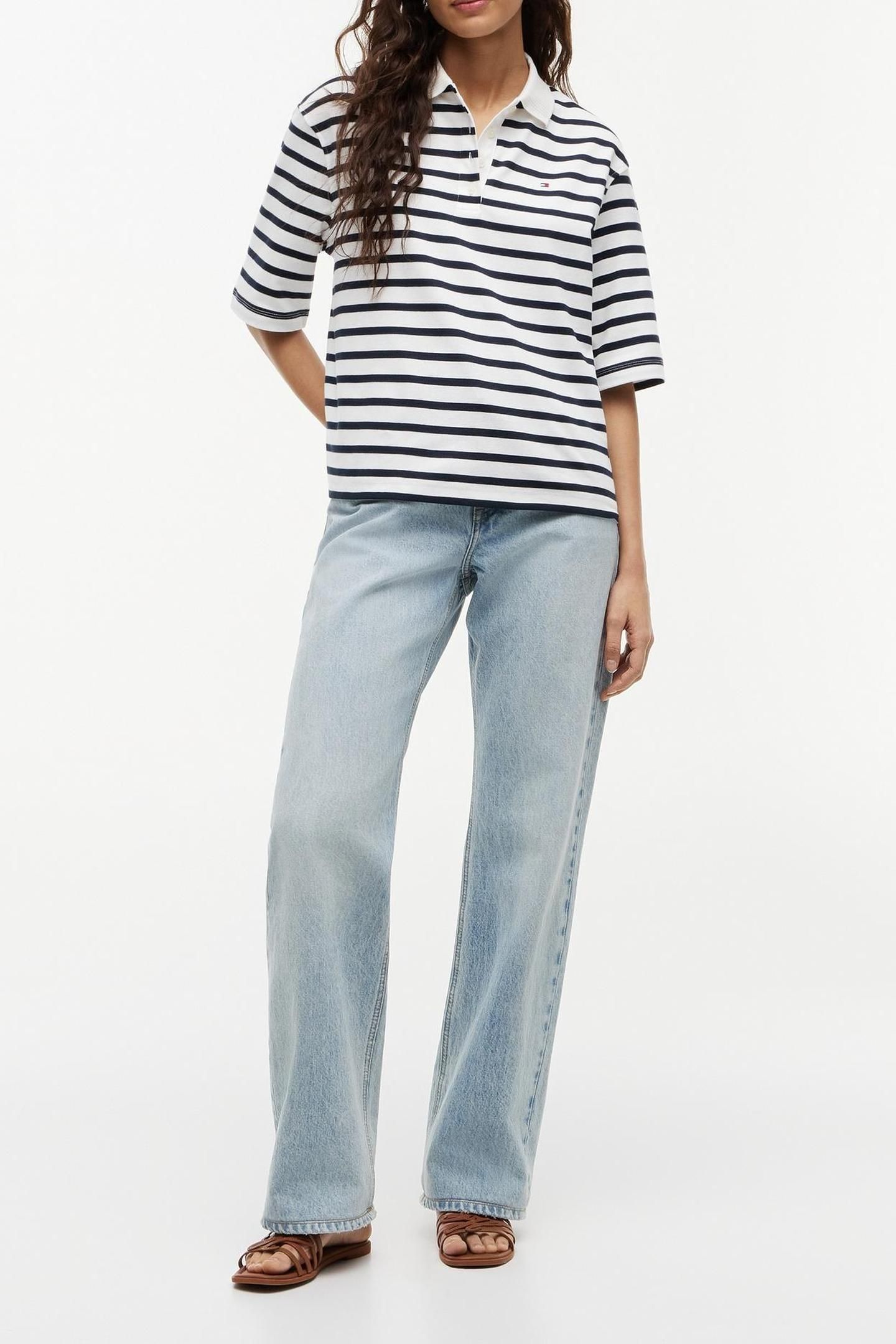 INTERLOCK RELAXED SS POLO BRETON STRIPE ECRU/DARK NIGHT NAVY 3