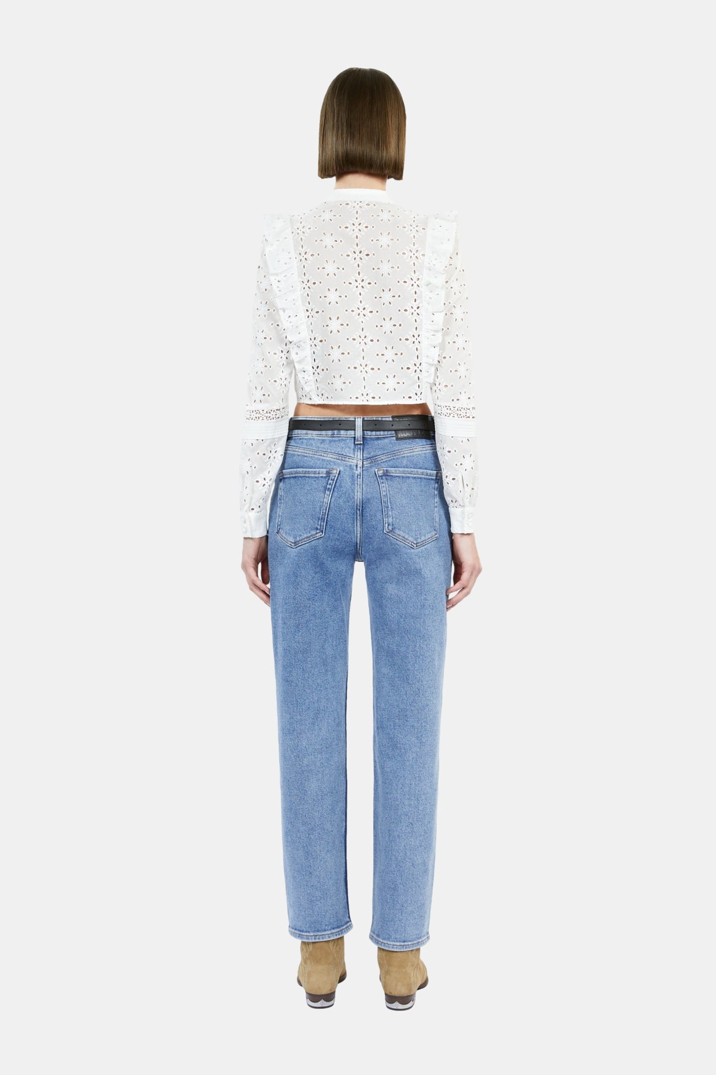EMBROIDERED LONG-SLEEVED SHIRT WHITE 3