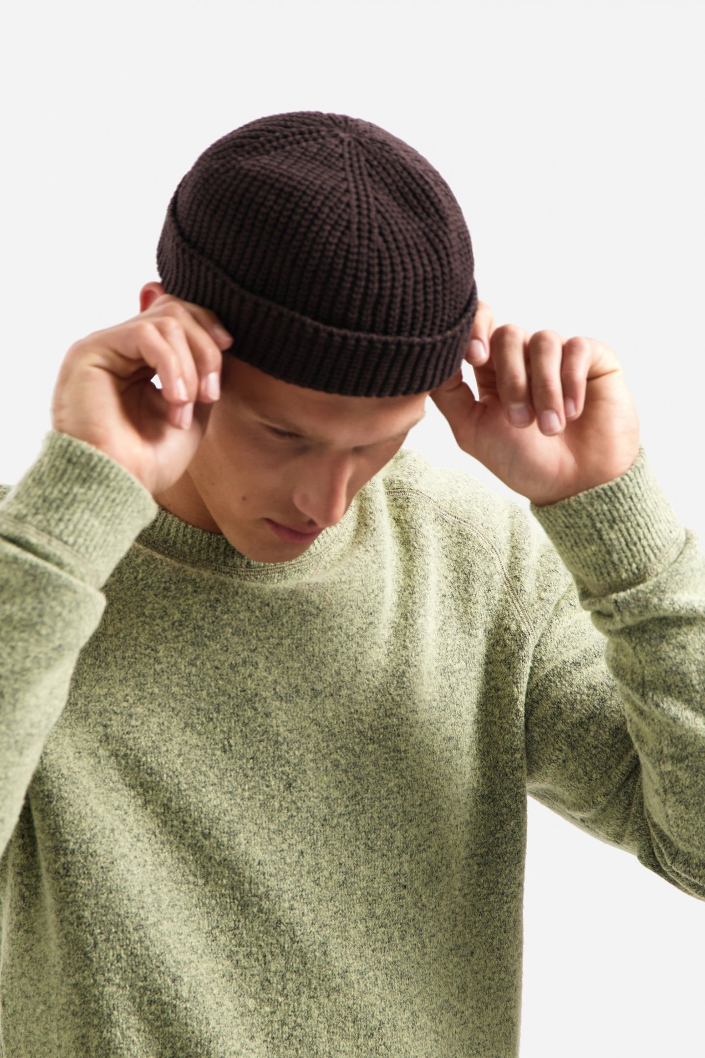 PULLOVER CREWNECK SOFT WOOL BLEND LIGHT MOSS 7