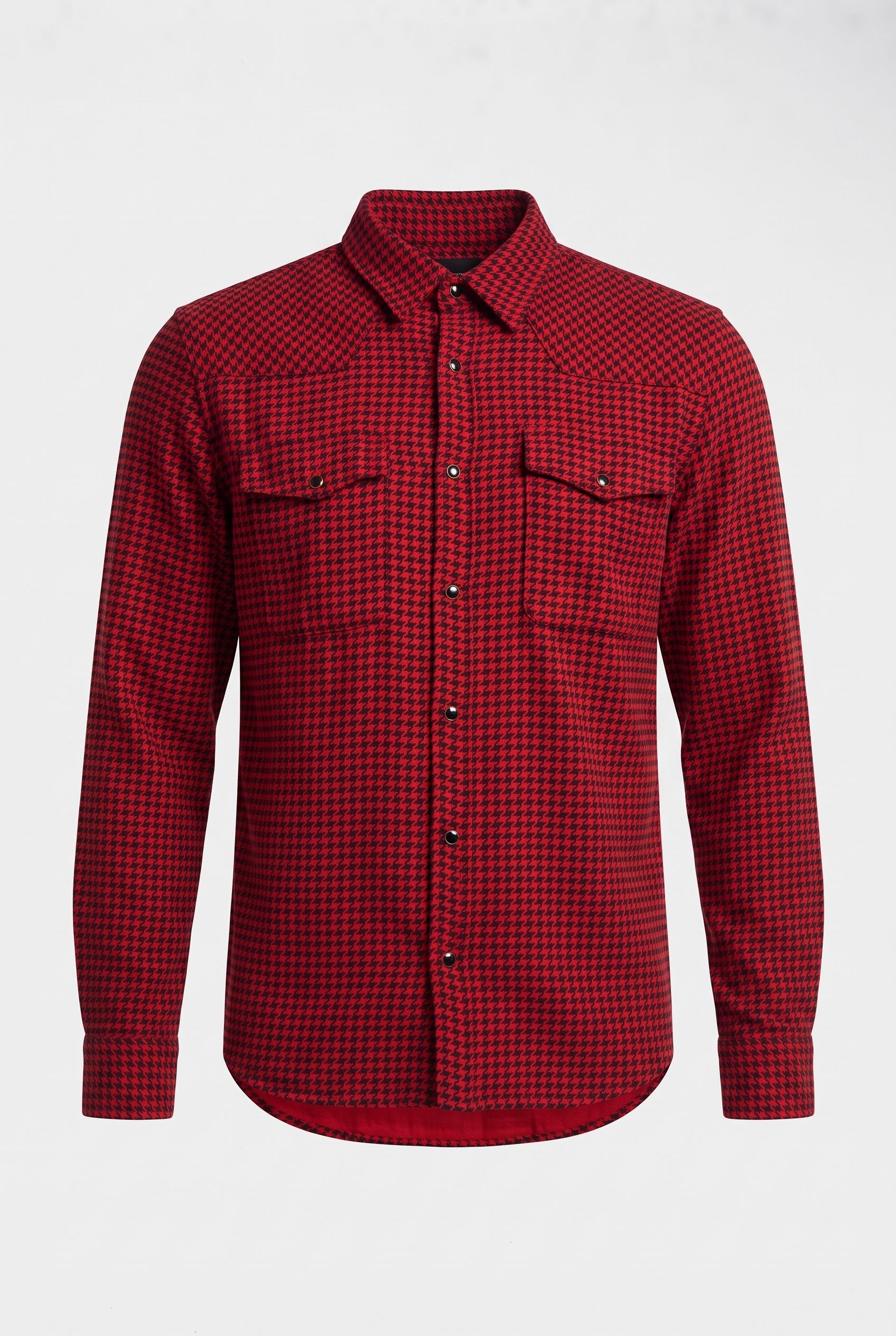 LONG-SLEEVED SHIRT W CLASSIC COLLAR BLACK - RED 3