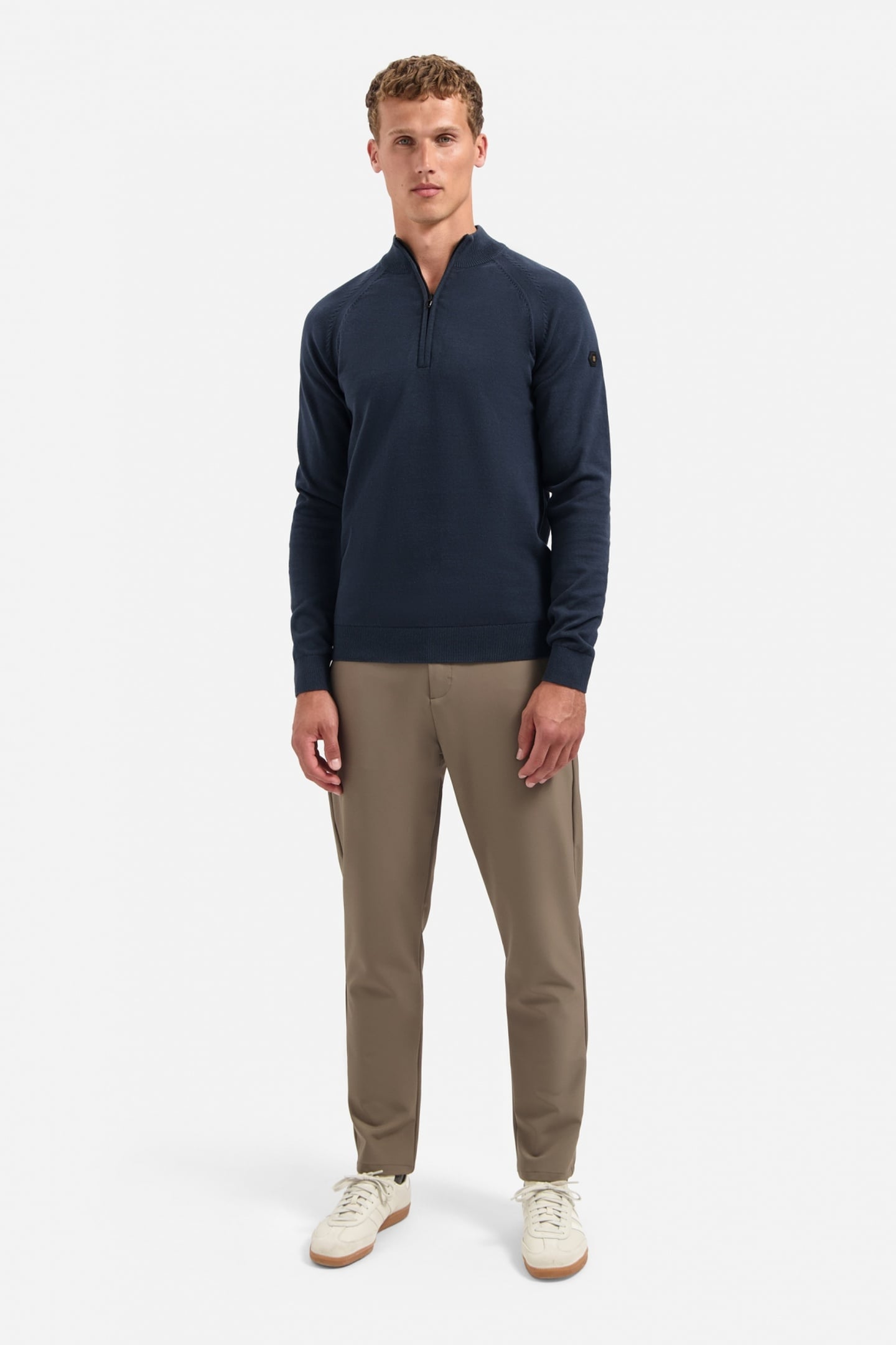 PULLOVER HALF ZIP HIGH COLLAR SOLID NIGHT 1